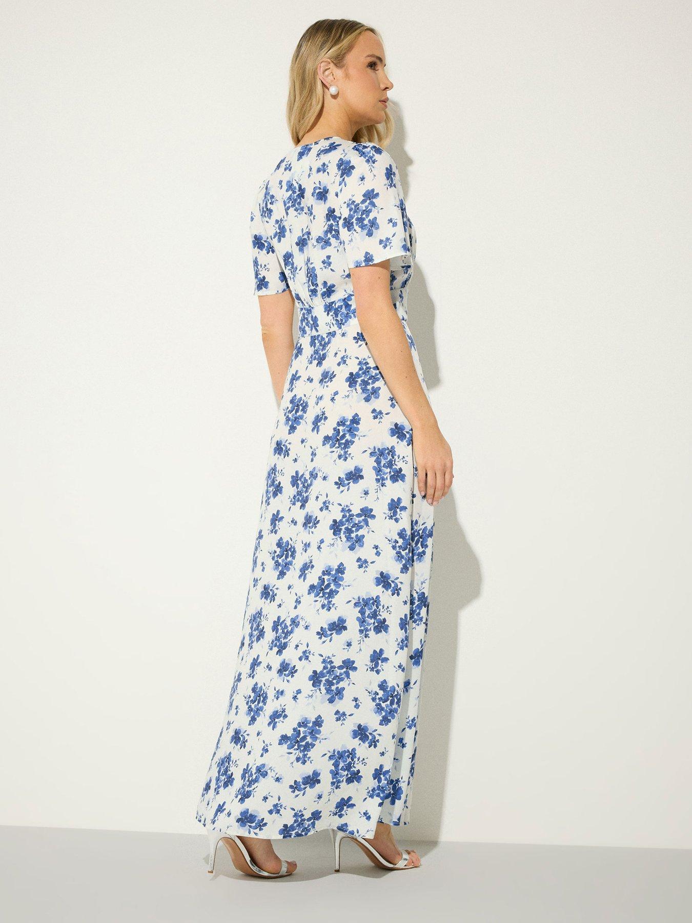 Image 2 of 5 of Long Tall Sally Floral Satin Maxi Dress - Cream