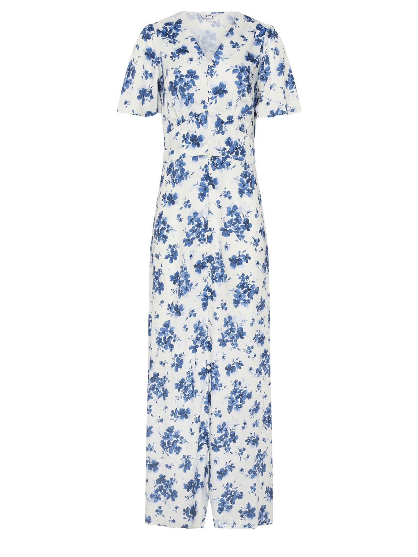Image 5 of 5 of Long Tall Sally Floral Satin Maxi Dress - Cream