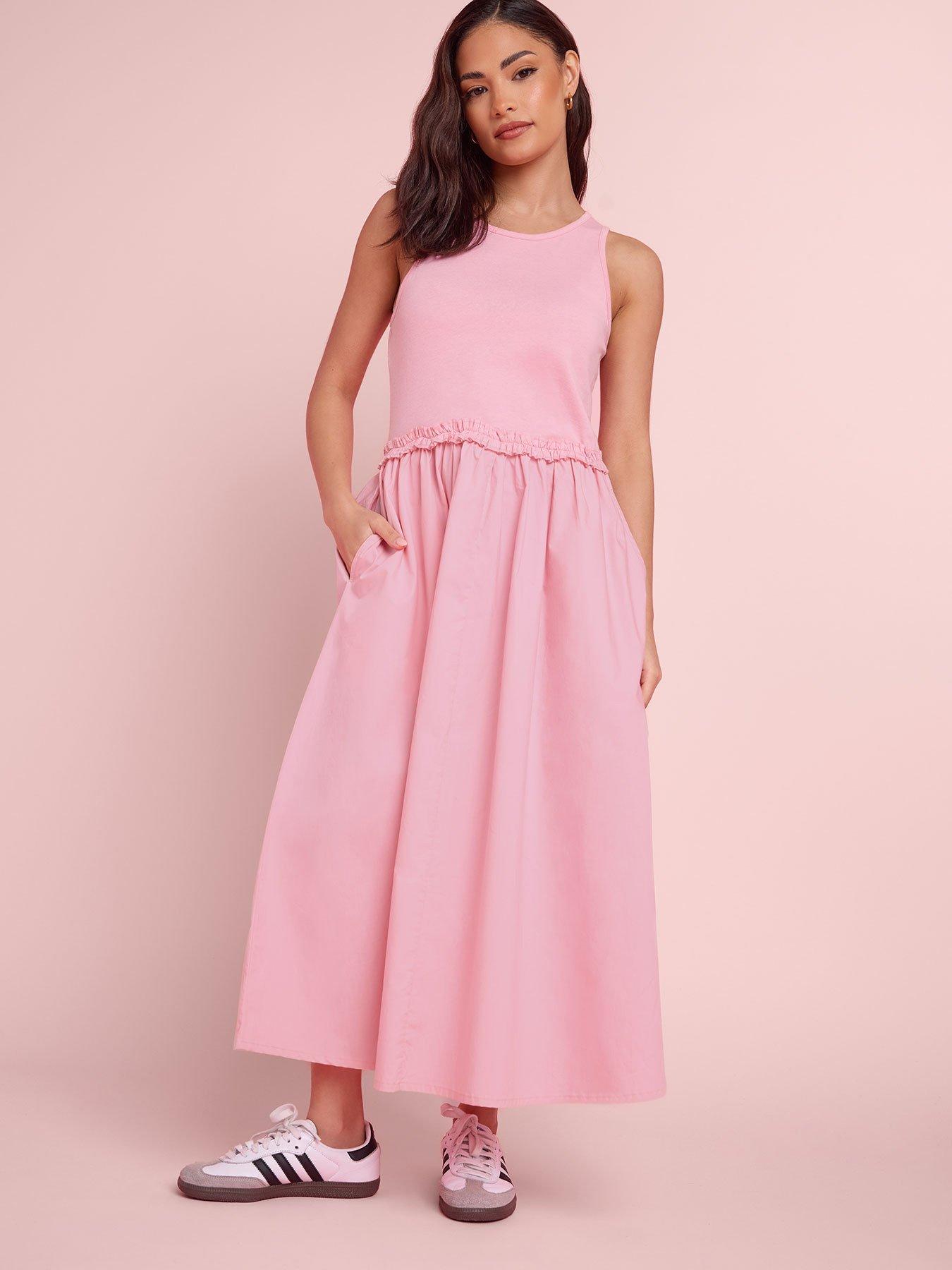PixieGirl Petite Sleeveless Mixed Ruffle Seam Dress