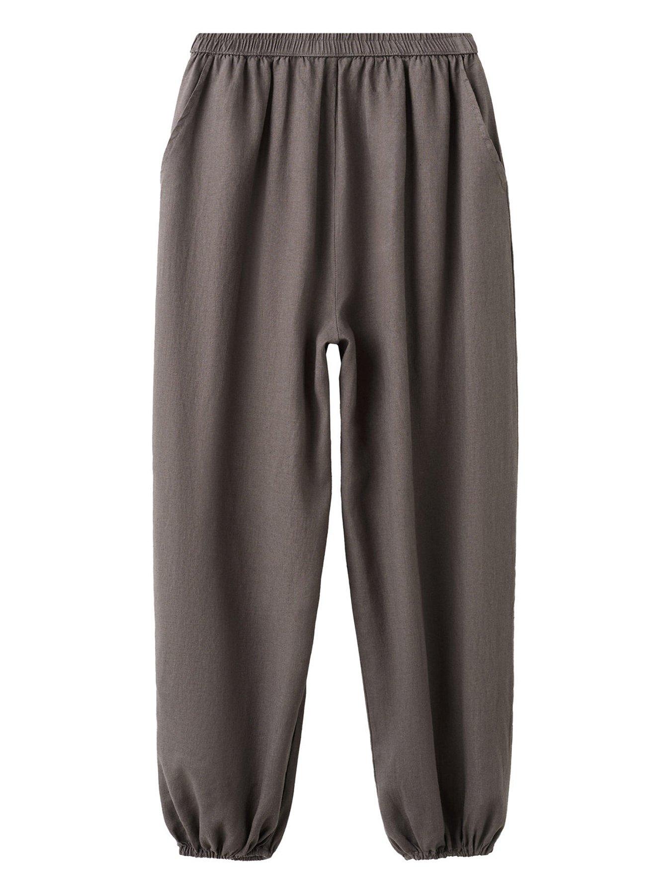 Mango Girls Balloon Trousers, Brown, Size Age: 11-12 Years