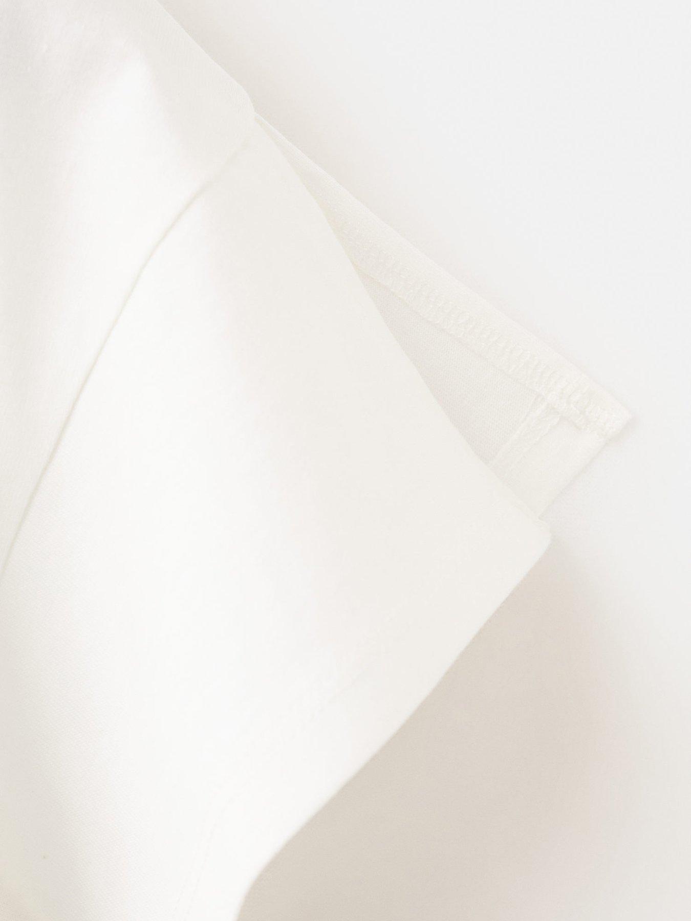 Image 3 of 4 of Mango Girls Embroidered Palm Tree Short Sleeve T-shirt - Light Cream