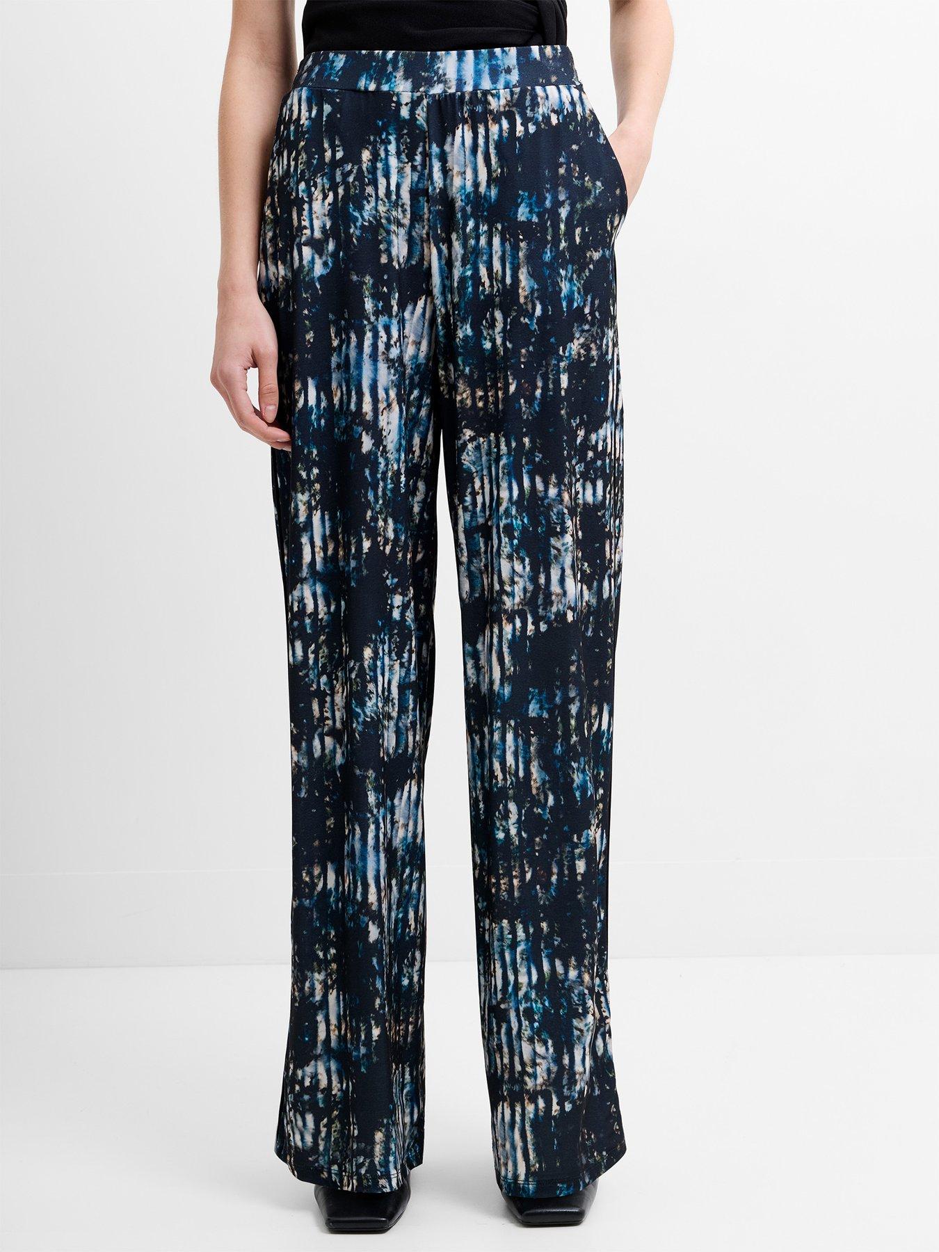 Image 1 of 5 of French Connection Tie-dye Wide Leg Elasticated Trousers