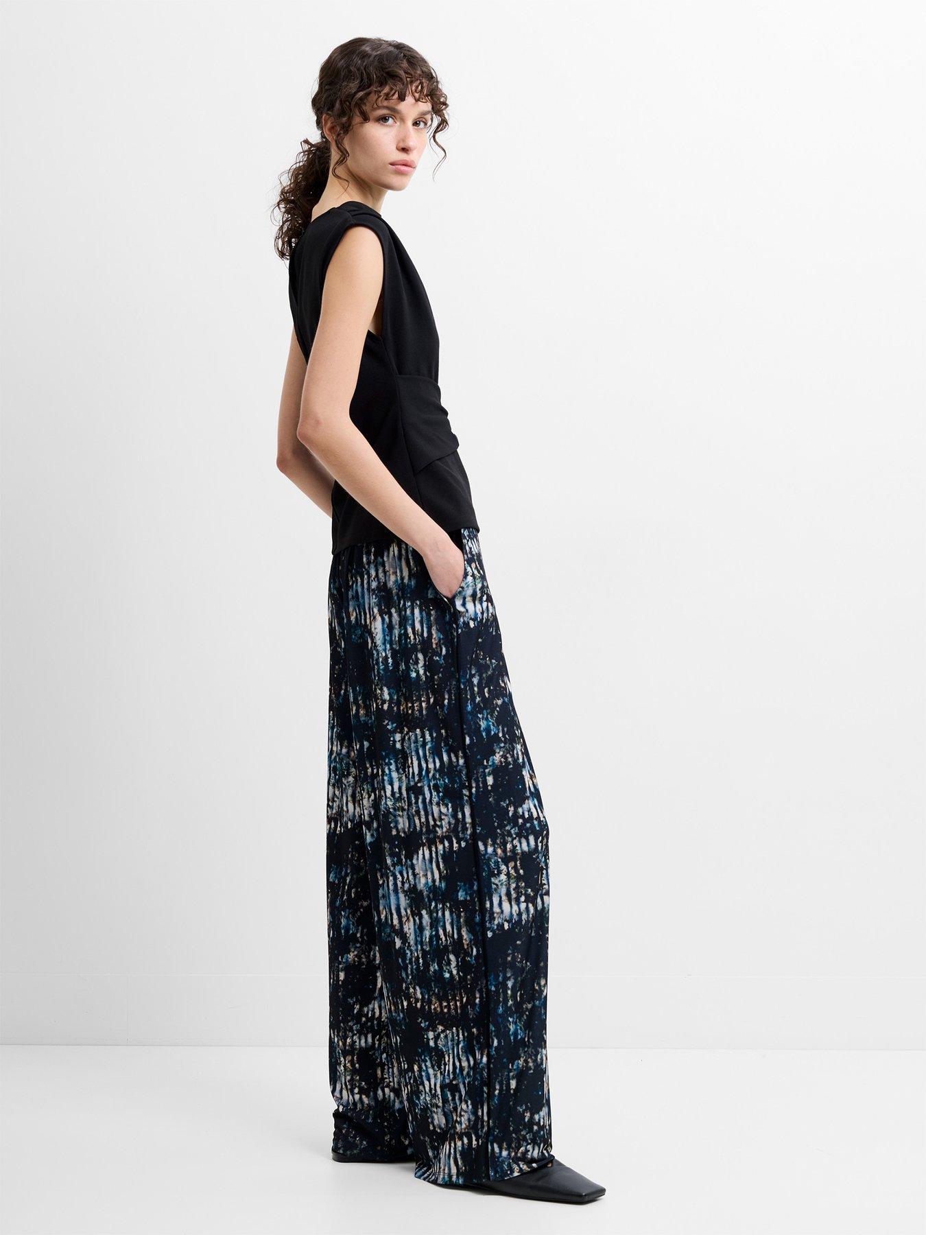 Image 2 of 5 of French Connection Tie-dye Wide Leg Elasticated Trousers