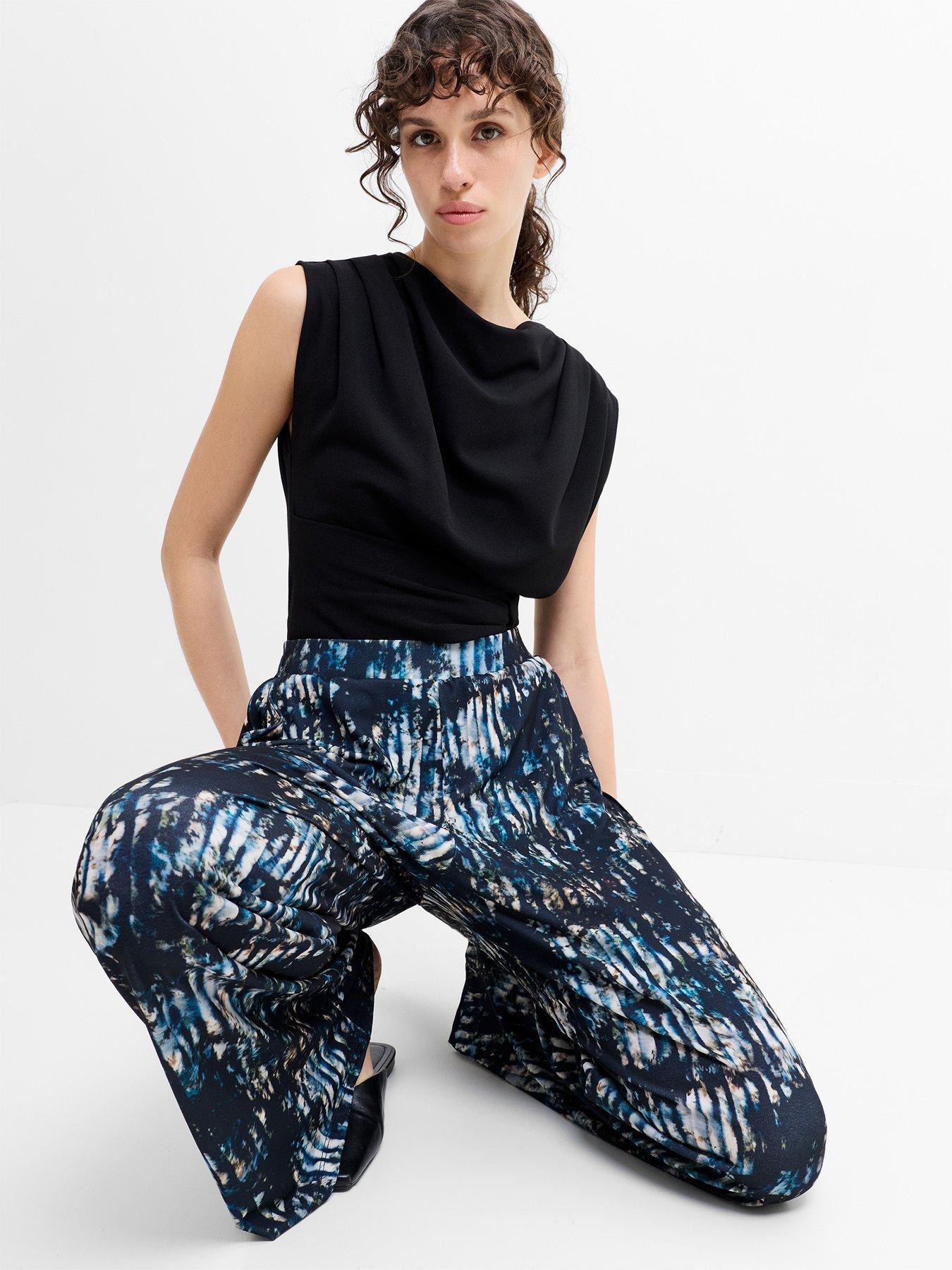 Image 4 of 5 of French Connection Tie-dye Wide Leg Elasticated Trousers