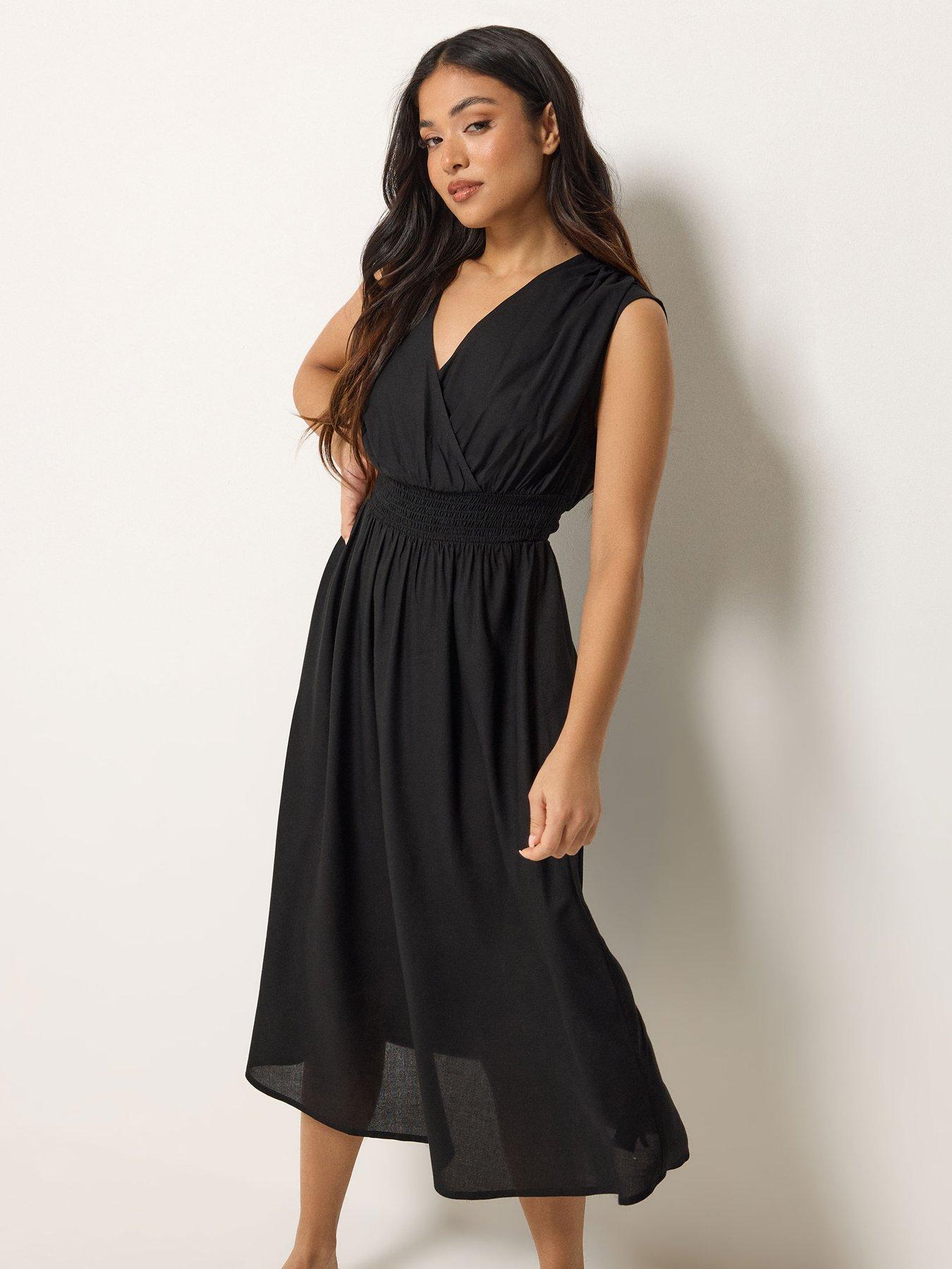 all black muslim dress Modest Muslim Women’s Luxe Pleated Evening Formal Dress G761 main image 0