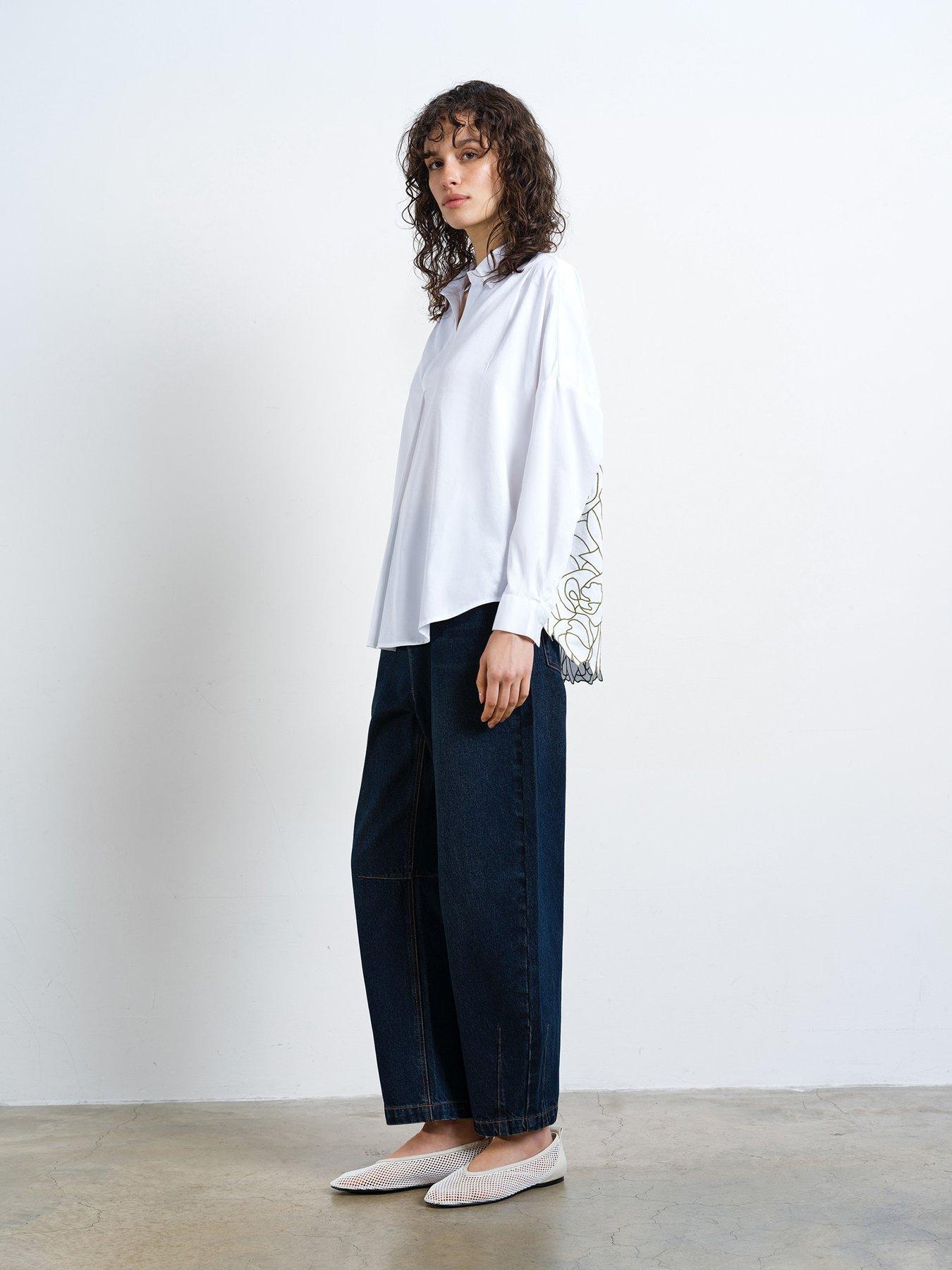 Image 3 of 5 of French Connection Cotton Popover Collared Shirt With Floral Design