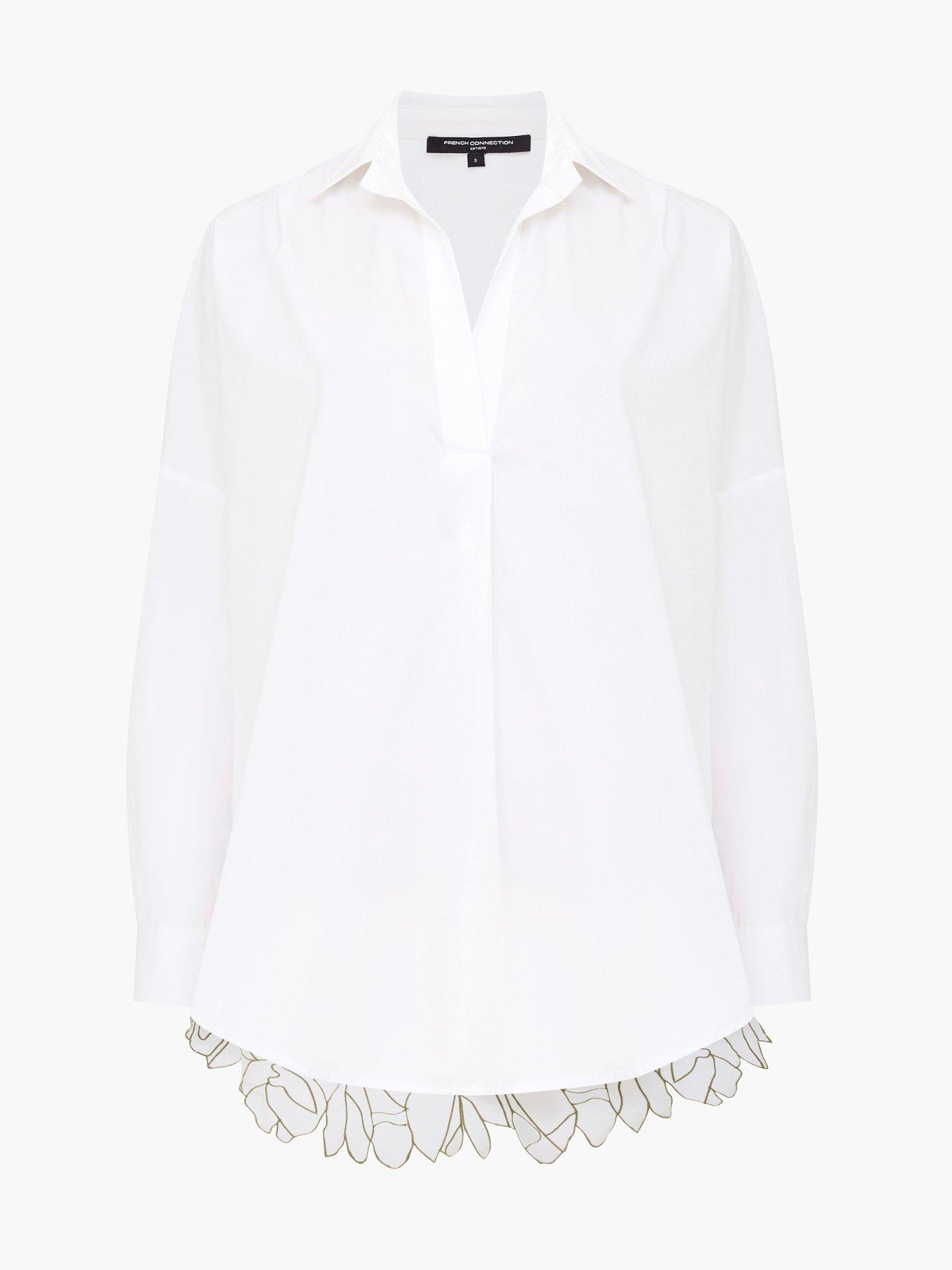 Image 5 of 5 of French Connection Cotton Popover Collared Shirt With Floral Design