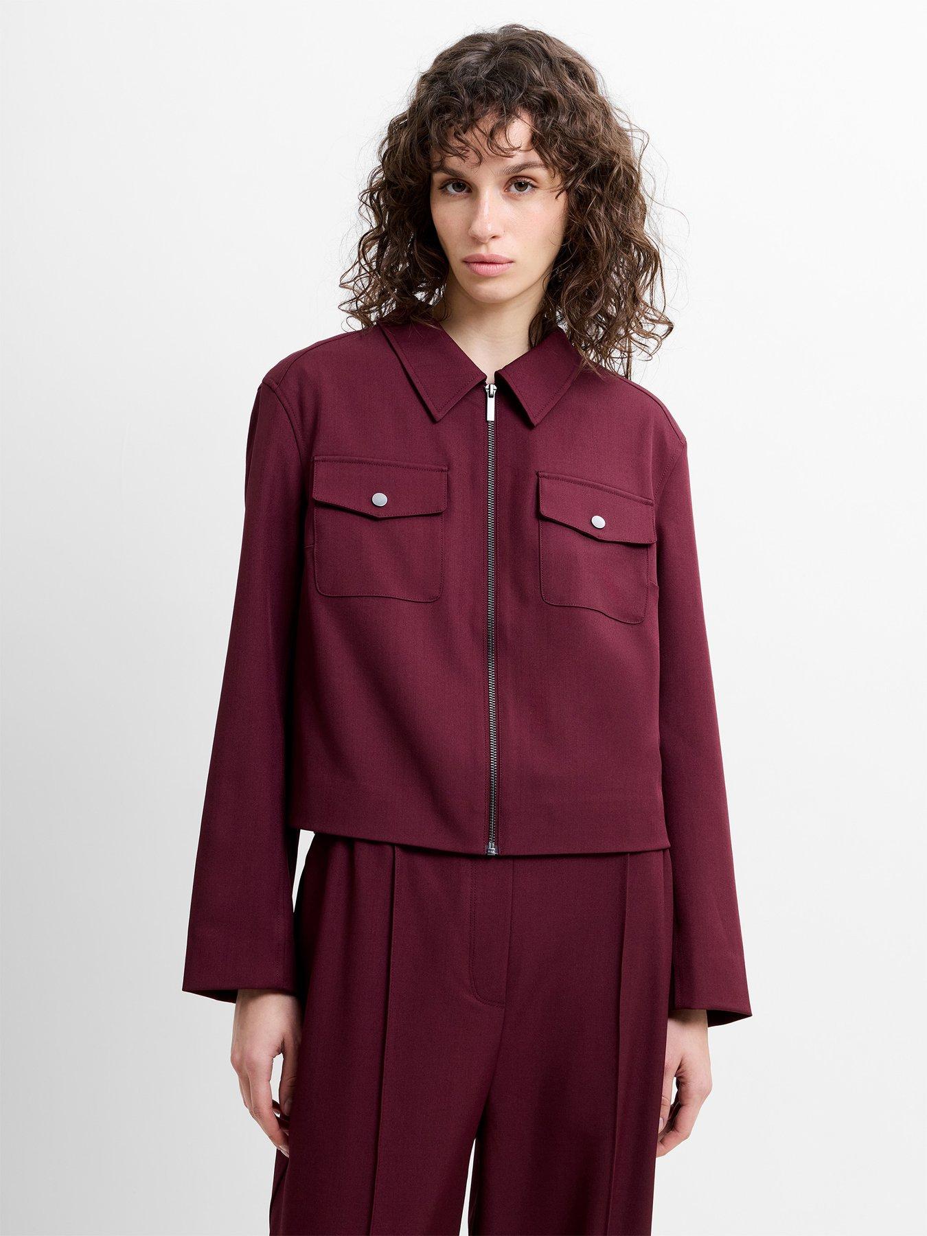 French Connection Structured Collar Zip Through Suiting Jacket