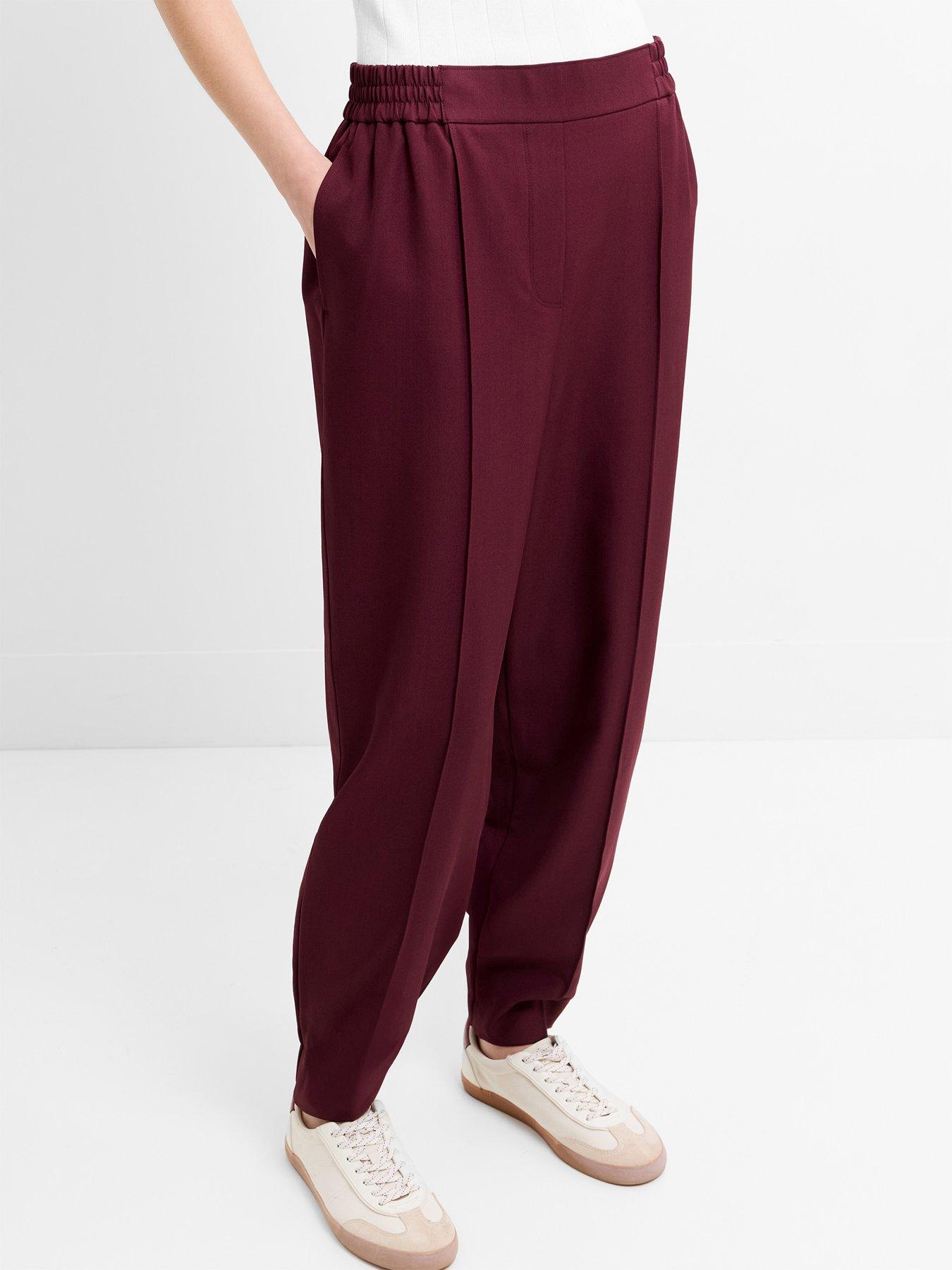 Image 1 of 5 of French Connection Barrel Leg Elasticated Suiting Trousers