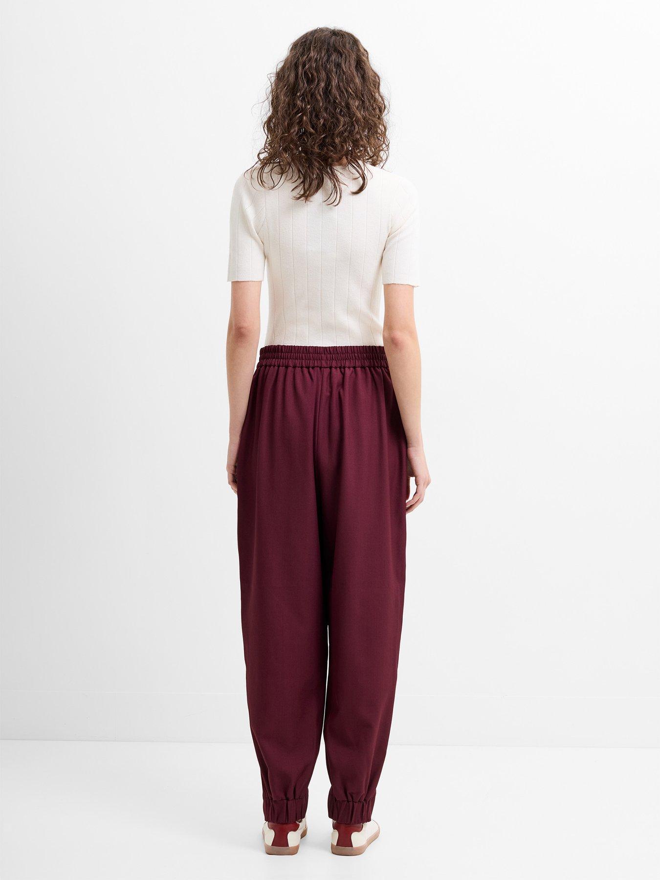 Image 3 of 5 of French Connection Barrel Leg Elasticated Suiting Trousers