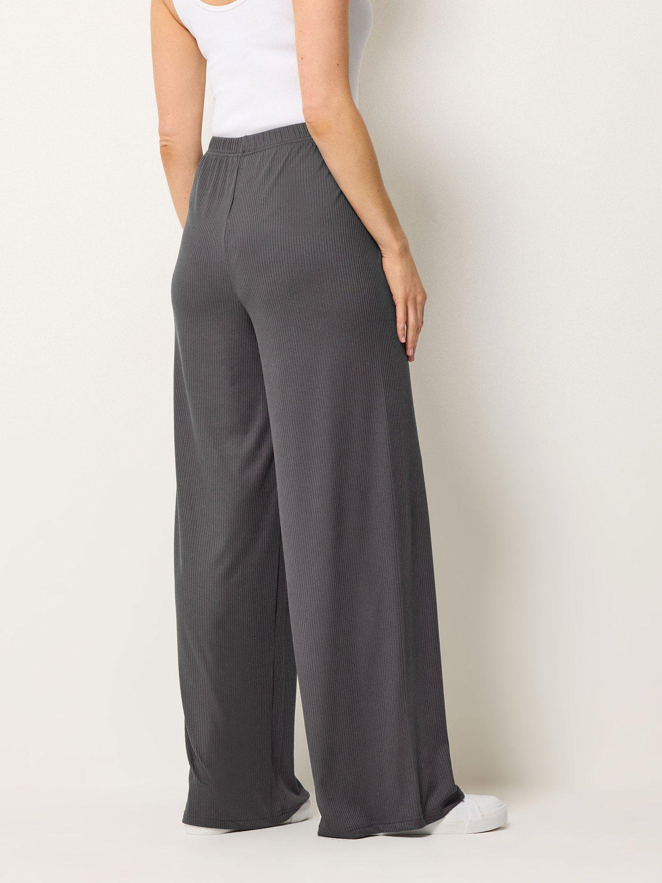 Image 2 of 4 of Long Tall Sally Tall Ribbed Wide Leg Trouser 36"