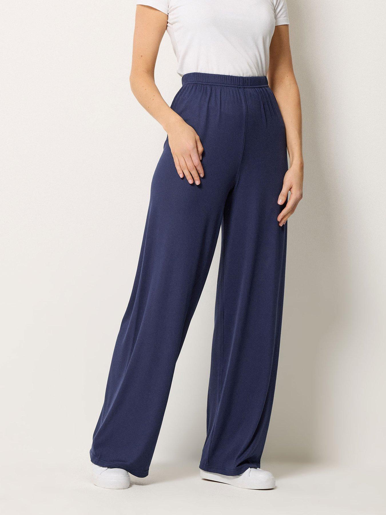 Long Tall Sally Tall Ribbed Wide Leg Trouser 34"