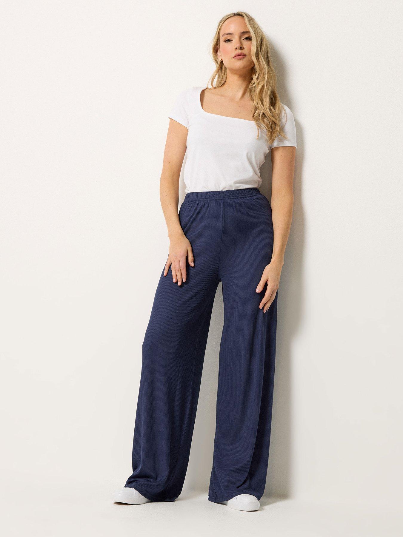Image 3 of 5 of Long Tall Sally Tall Ribbed Wide Leg Trouser 34"