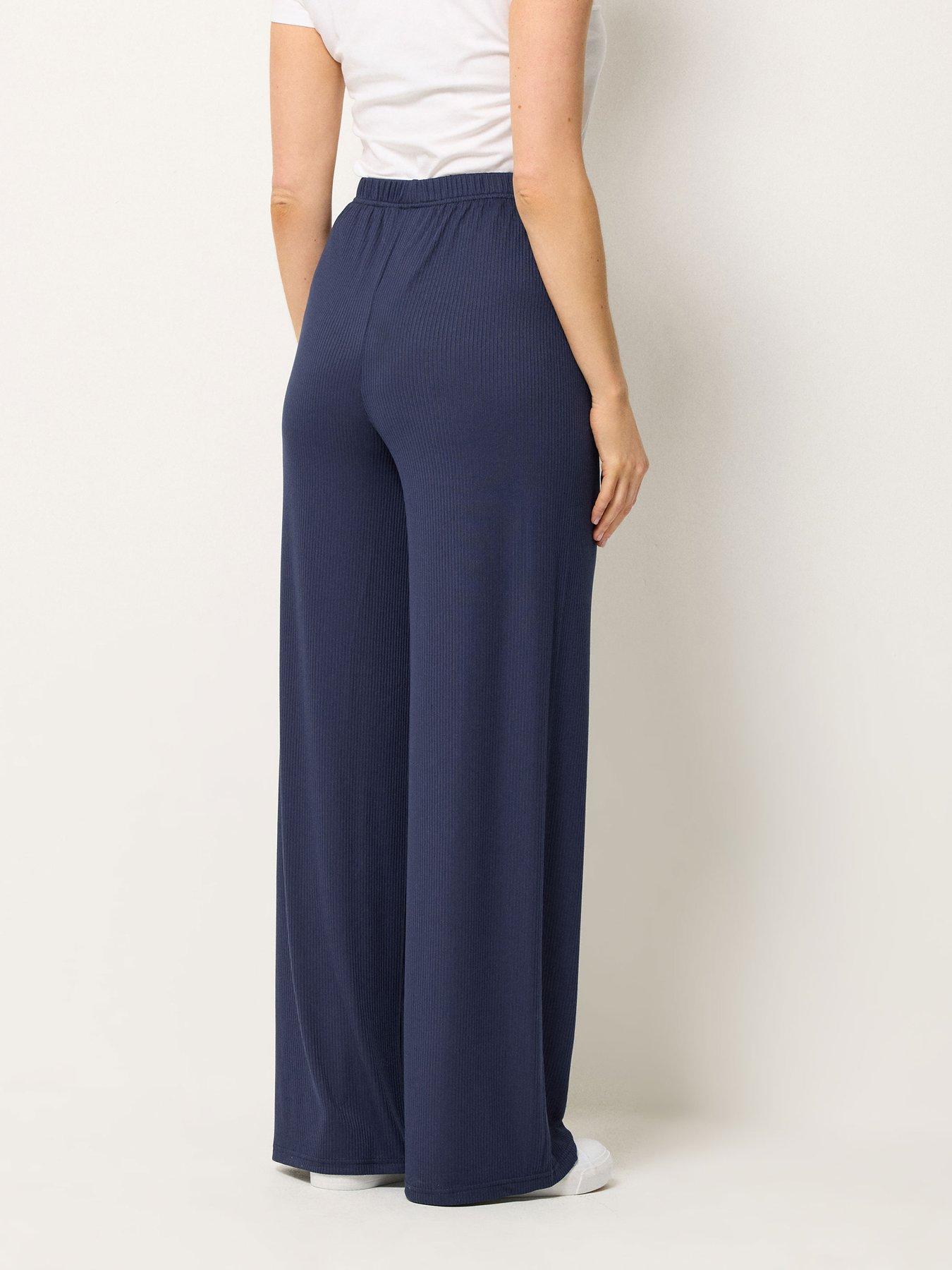 Image 2 of 5 of Long Tall Sally Tall Ribbed Wide Leg Trouser 36"