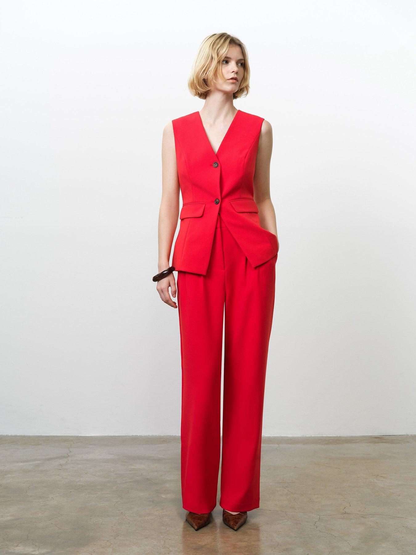 Image 2 of 5 of French Connection V-neck Sleeveless Fitted Longline Waistcoat