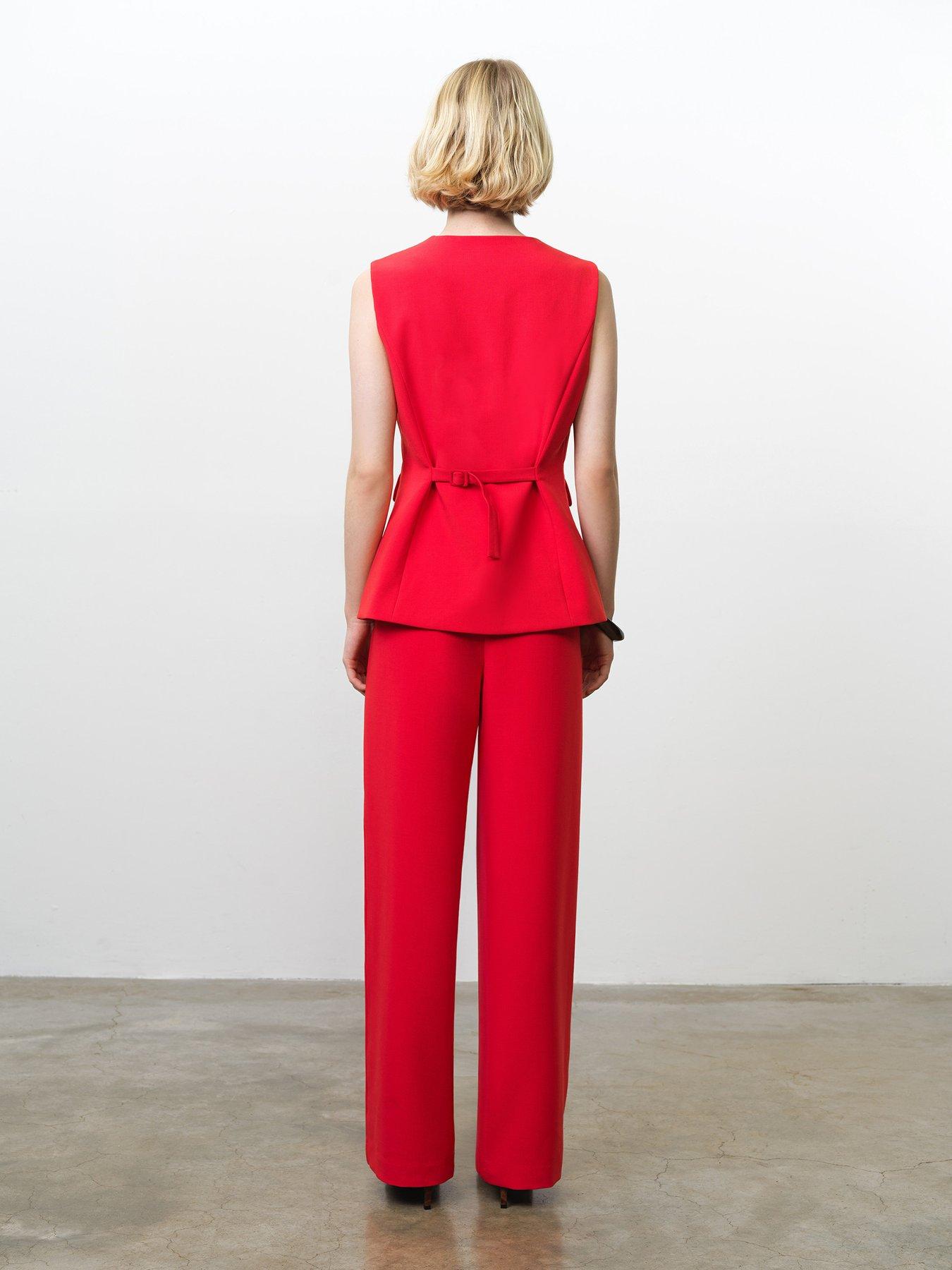 Image 3 of 5 of French Connection V-neck Sleeveless Fitted Longline Waistcoat