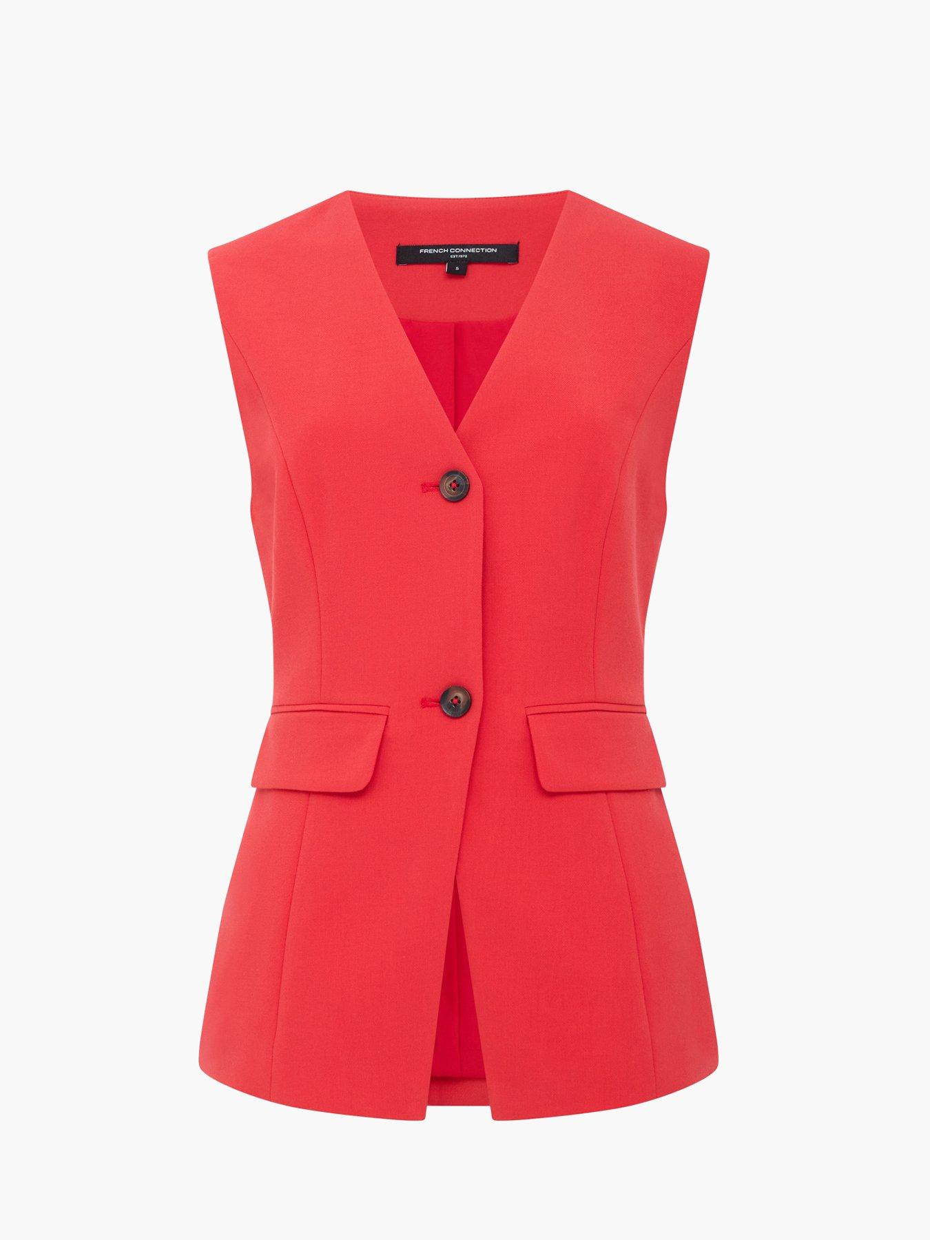 Image 5 of 5 of French Connection V-neck Sleeveless Fitted Longline Waistcoat