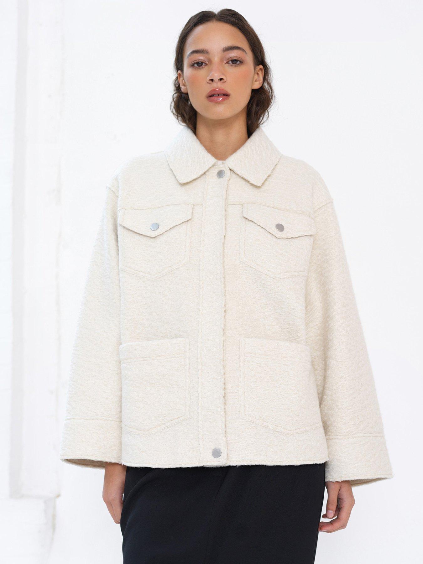 French Connection Collared Boucle Oversized Jacket