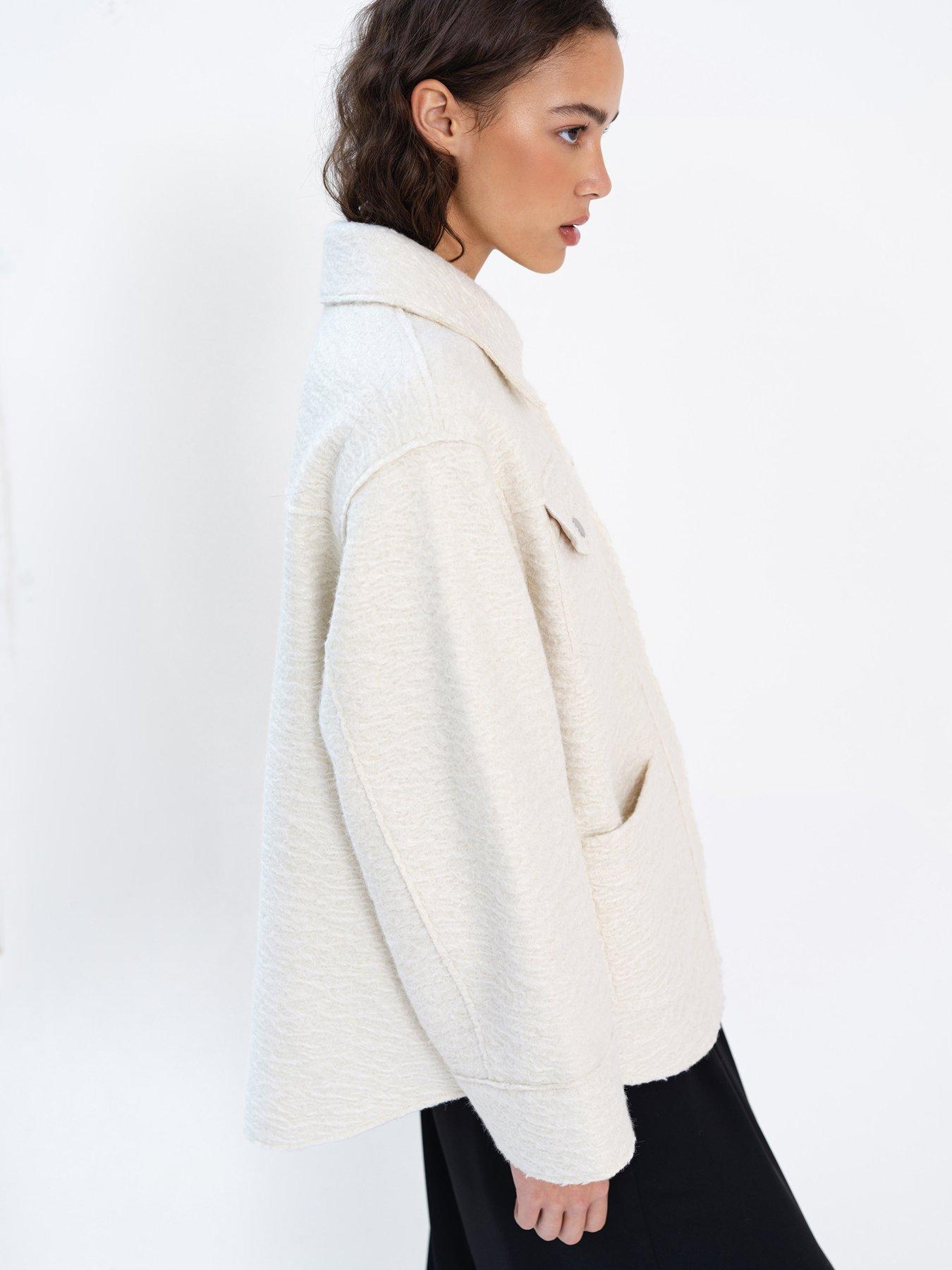 Image 4 of 5 of French Connection Collared Boucle Oversized Jacket