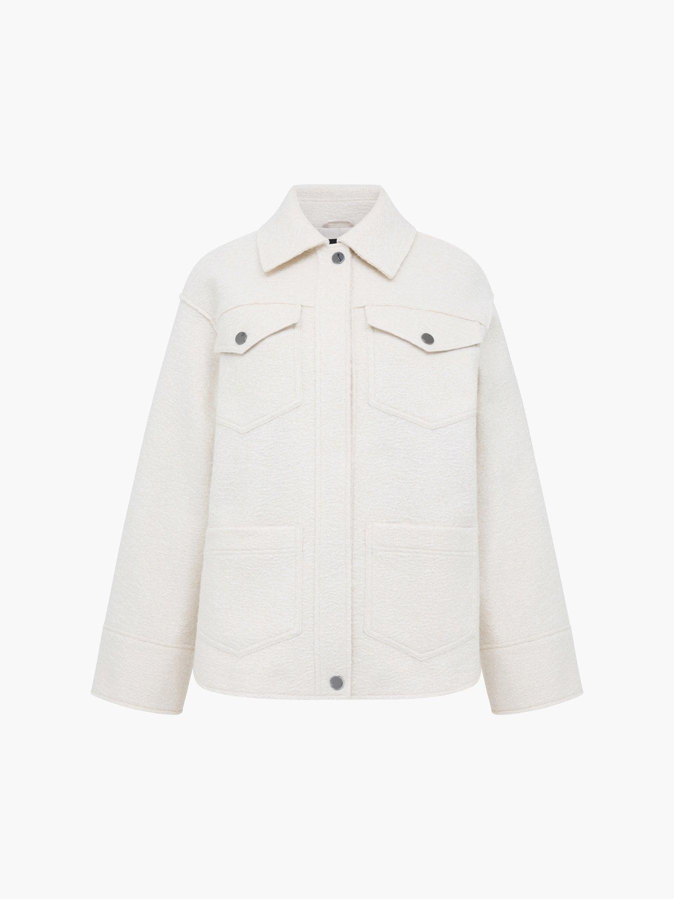 Image 5 of 5 of French Connection Collared Boucle Oversized Jacket
