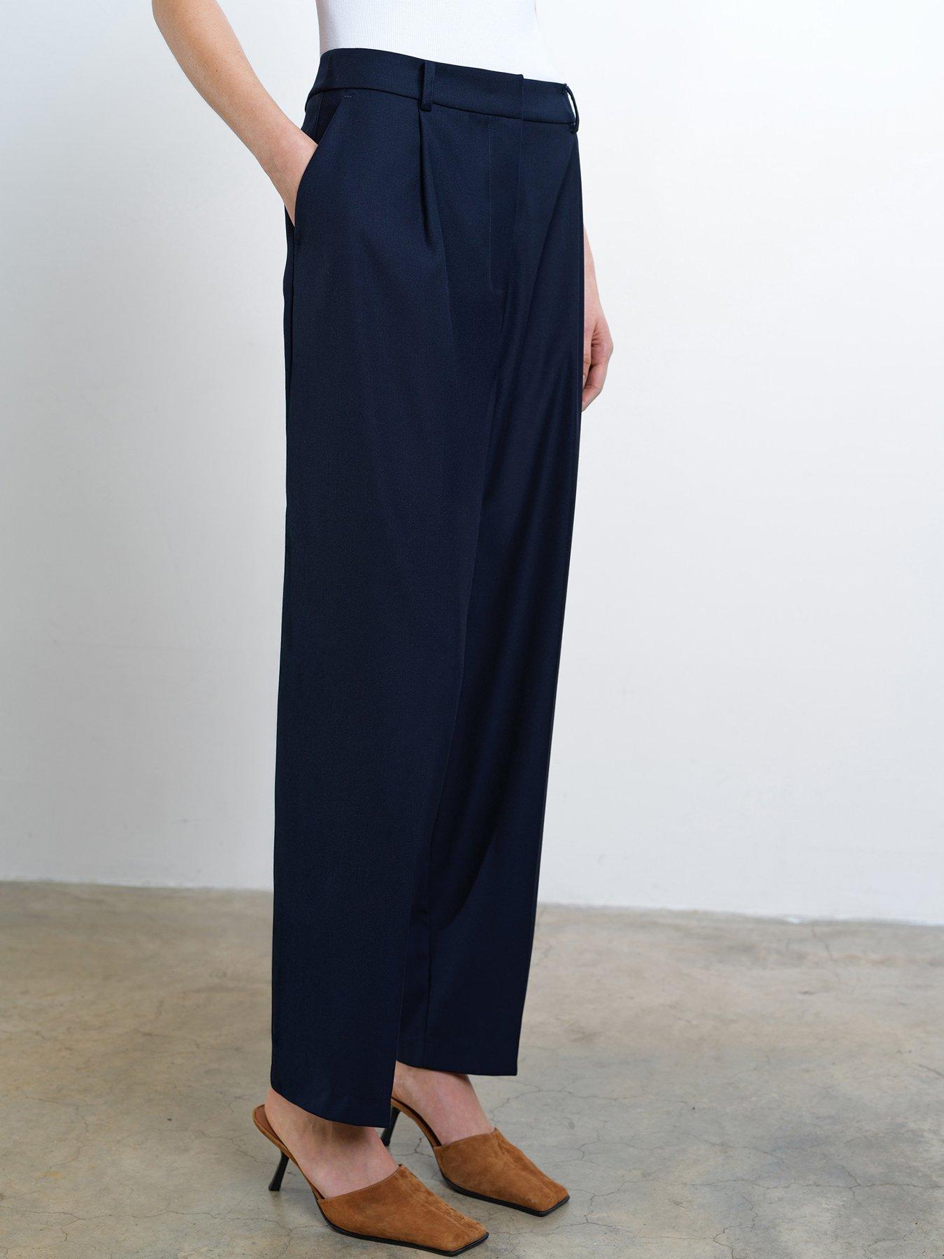 Image 2 of 4 of French Connection Barrel Leg Formal Trousers