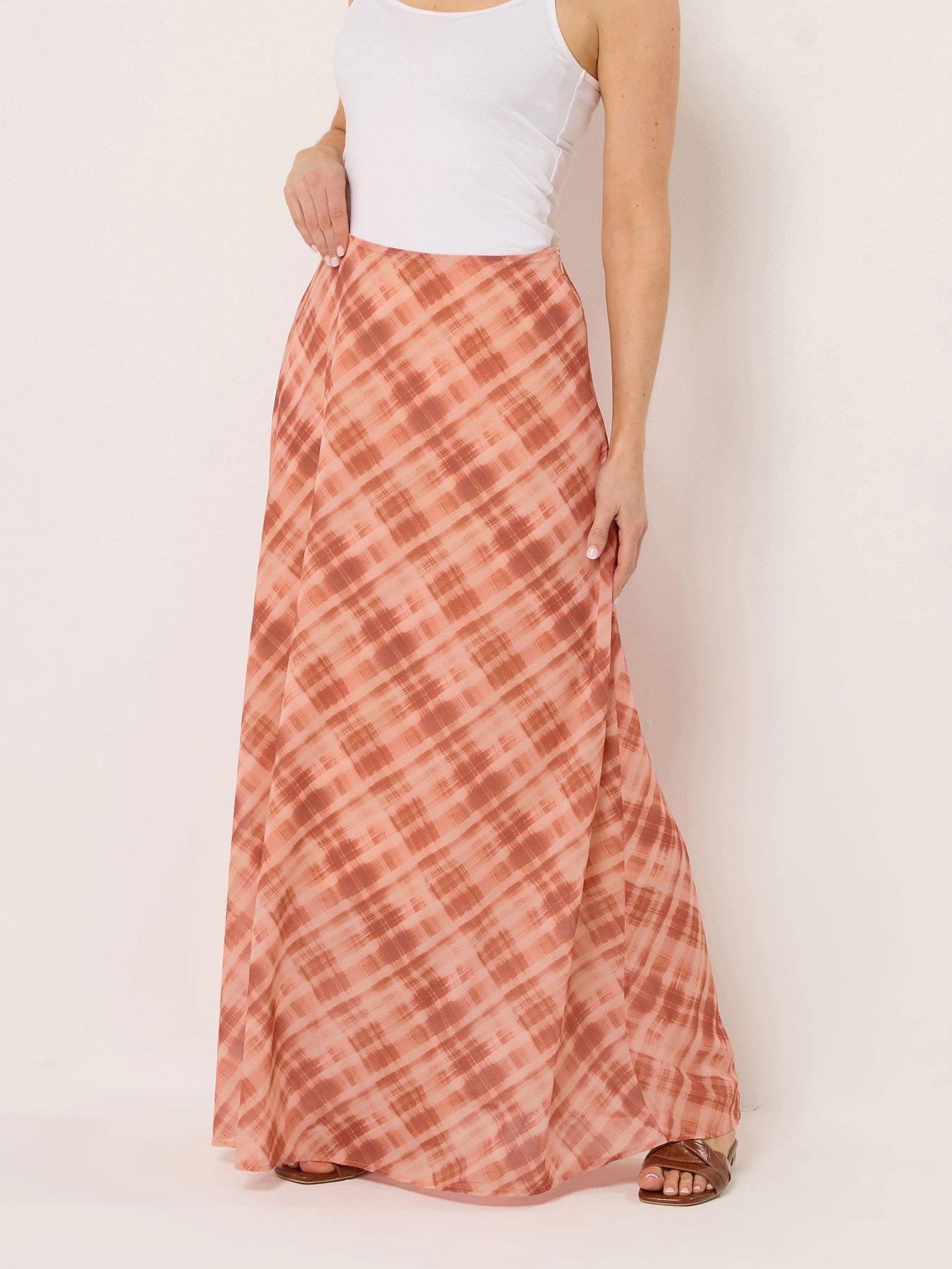 Image 1 of 5 of Long Tall Sally Abstract Maxi Skirt - Pink