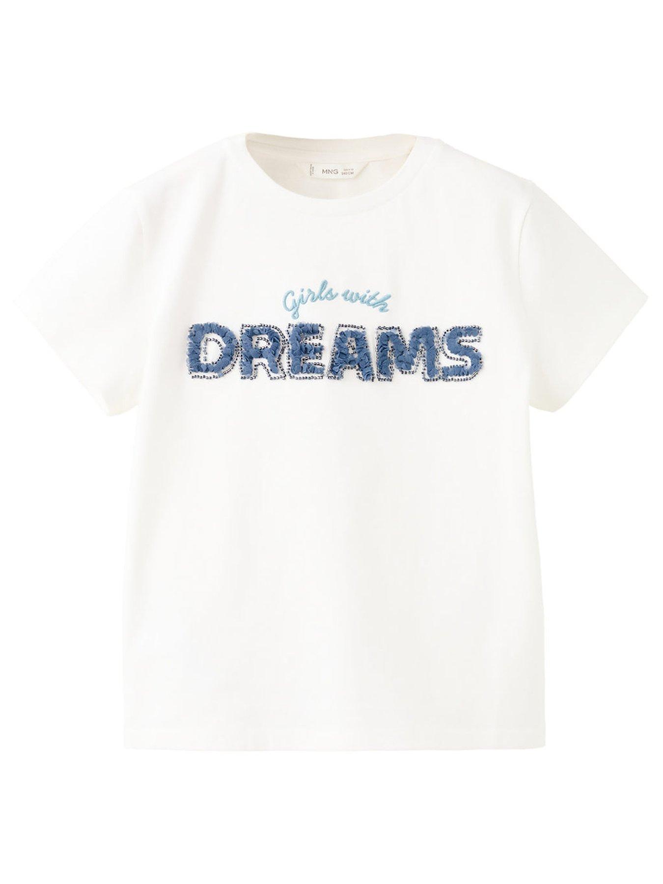 Mango Girls Dreams Short Sleeve Tshirt - Light Cream
