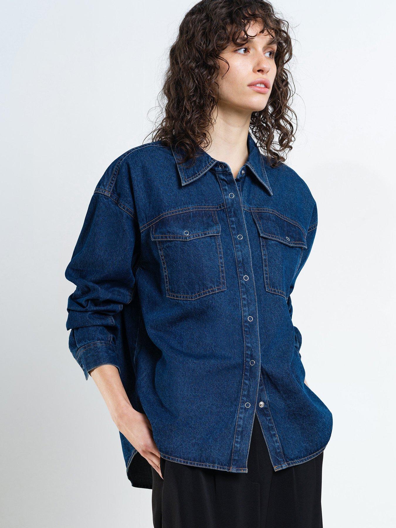 French Connection Cotton Long Sleeve Denim Shirt