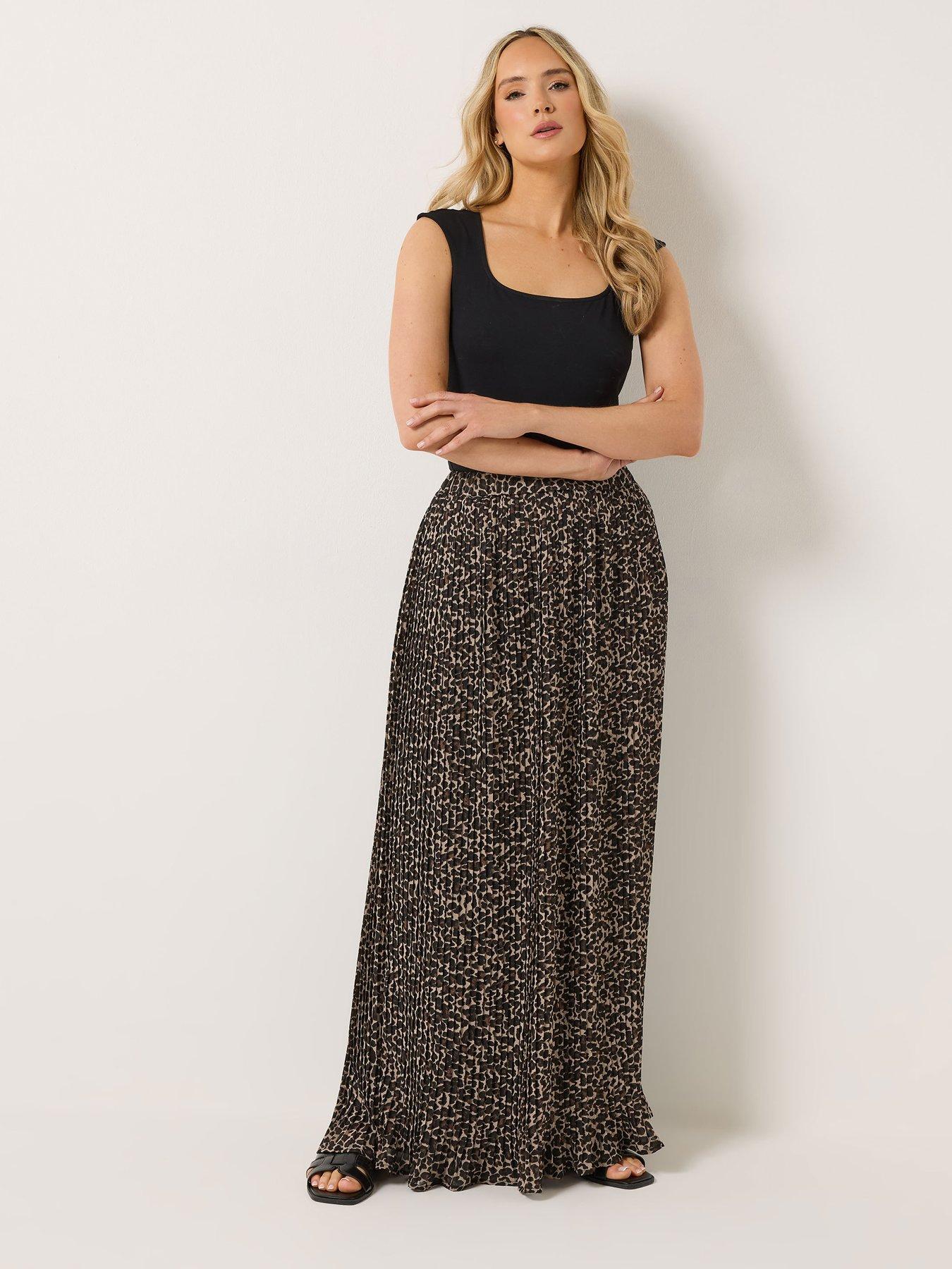 Long Tall Sally Tall Animal Print Pleated Maxi Skirt