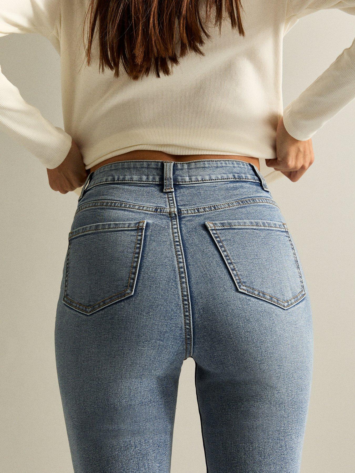 Image 6 of 7 of New Look Waist Enhance Quinn Bootcut Stretch Denim Jeans - Blue