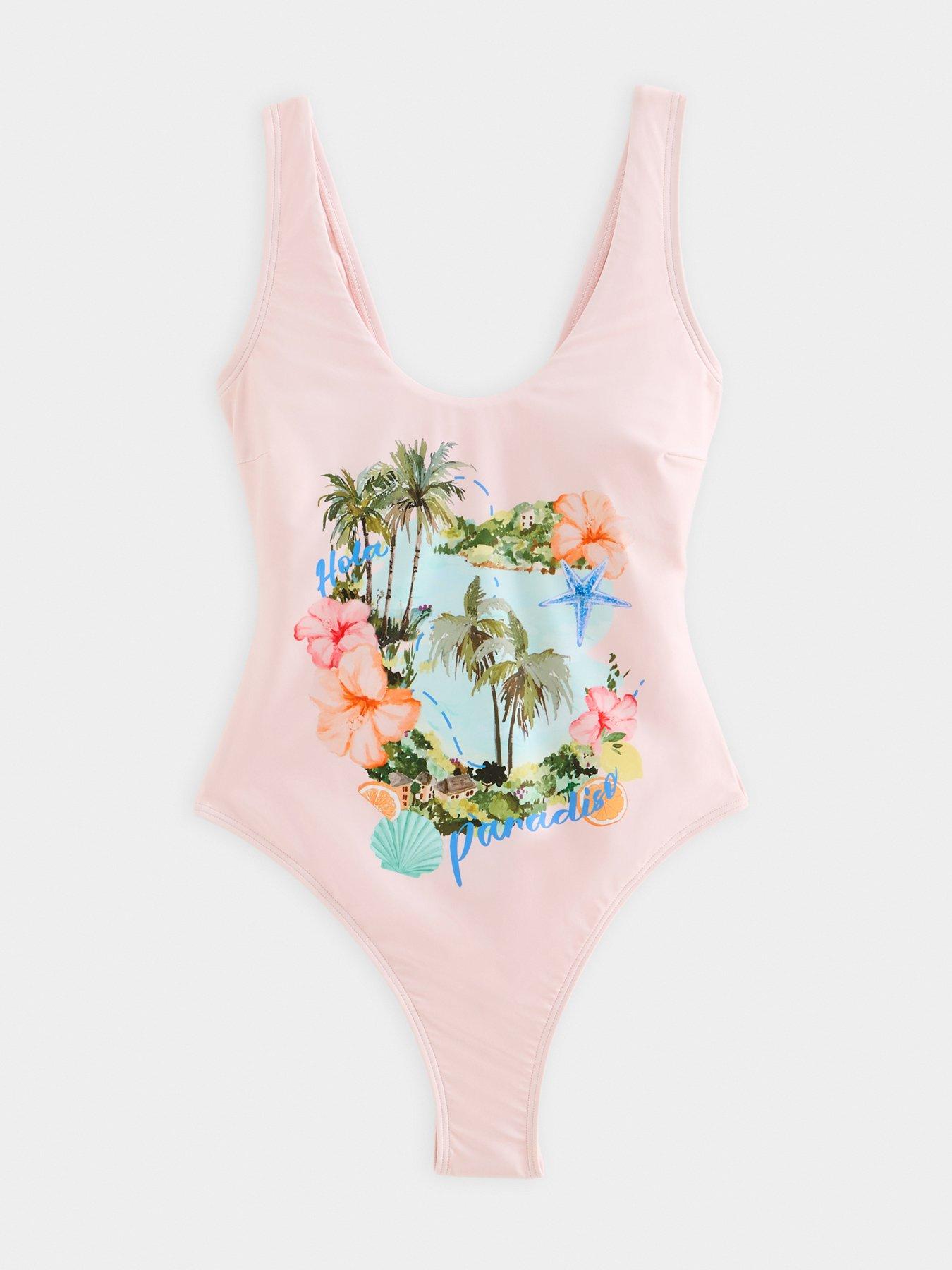Image 5 of 6 of New Look Light Pink Hola Paradise Swimsuit
