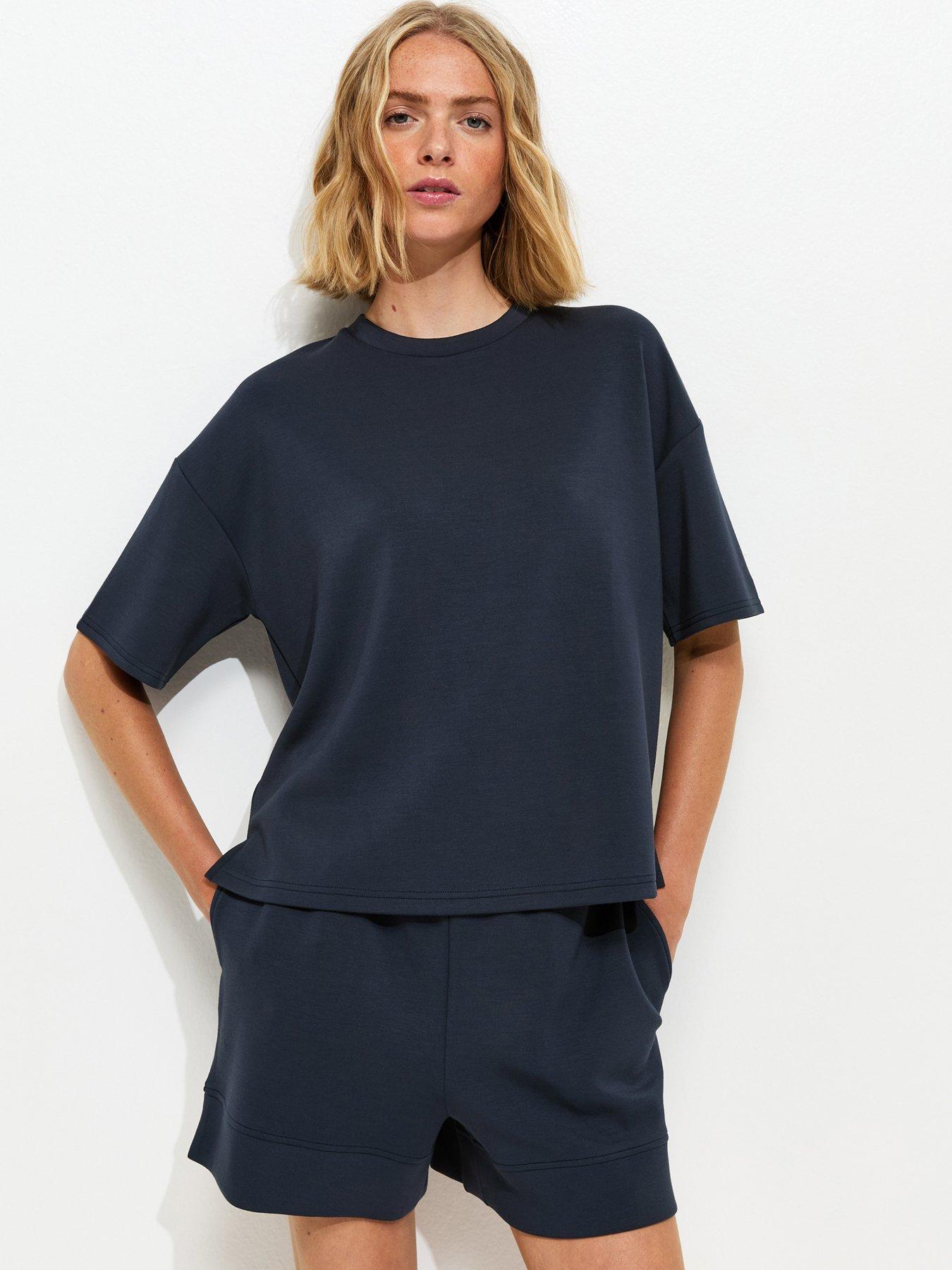 New Look Premium Navy Co-Ord Jersey Shorts - Blue