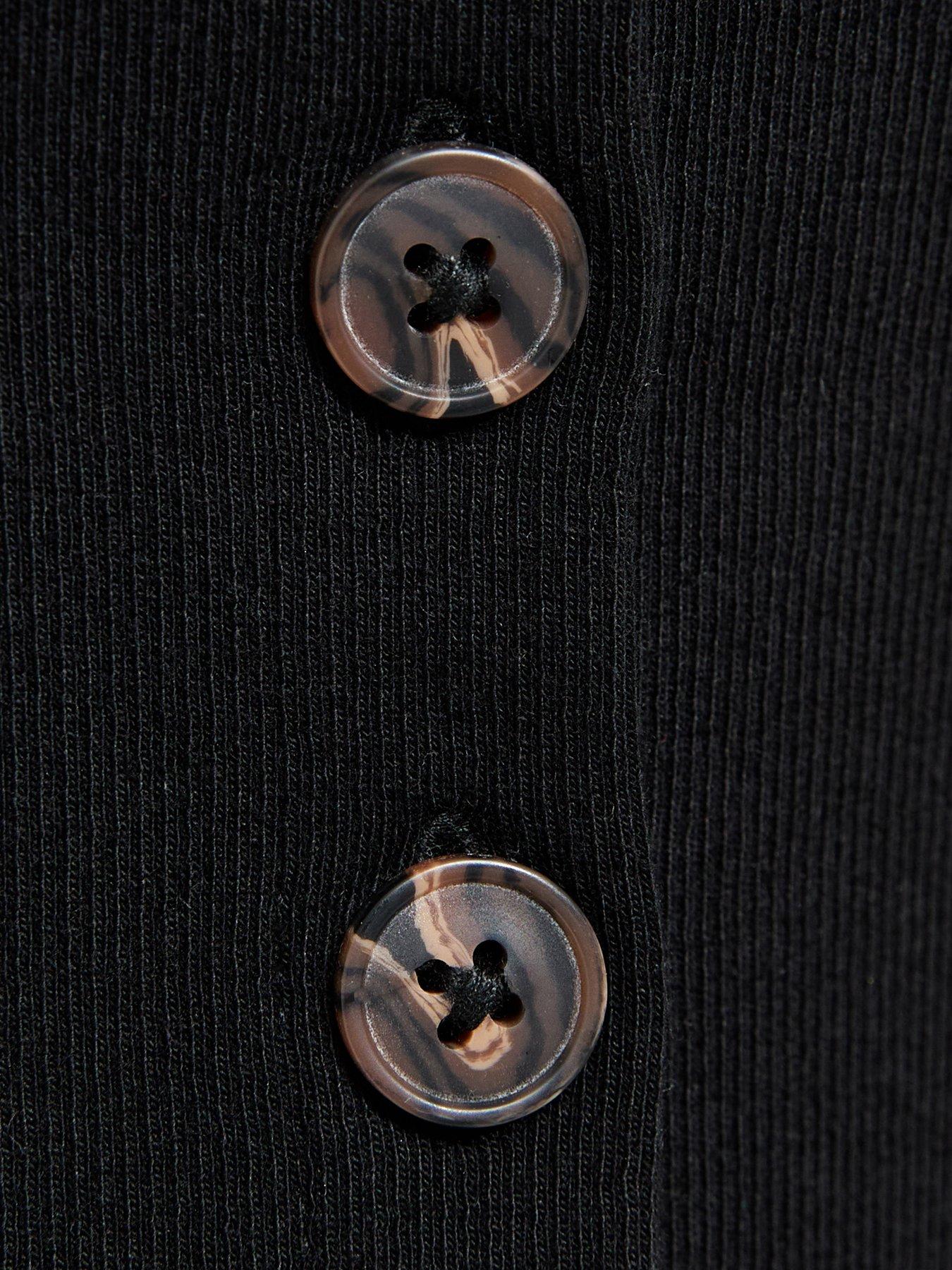 Image 5 of 5 of New Look Premium Black Button Through Vest Top