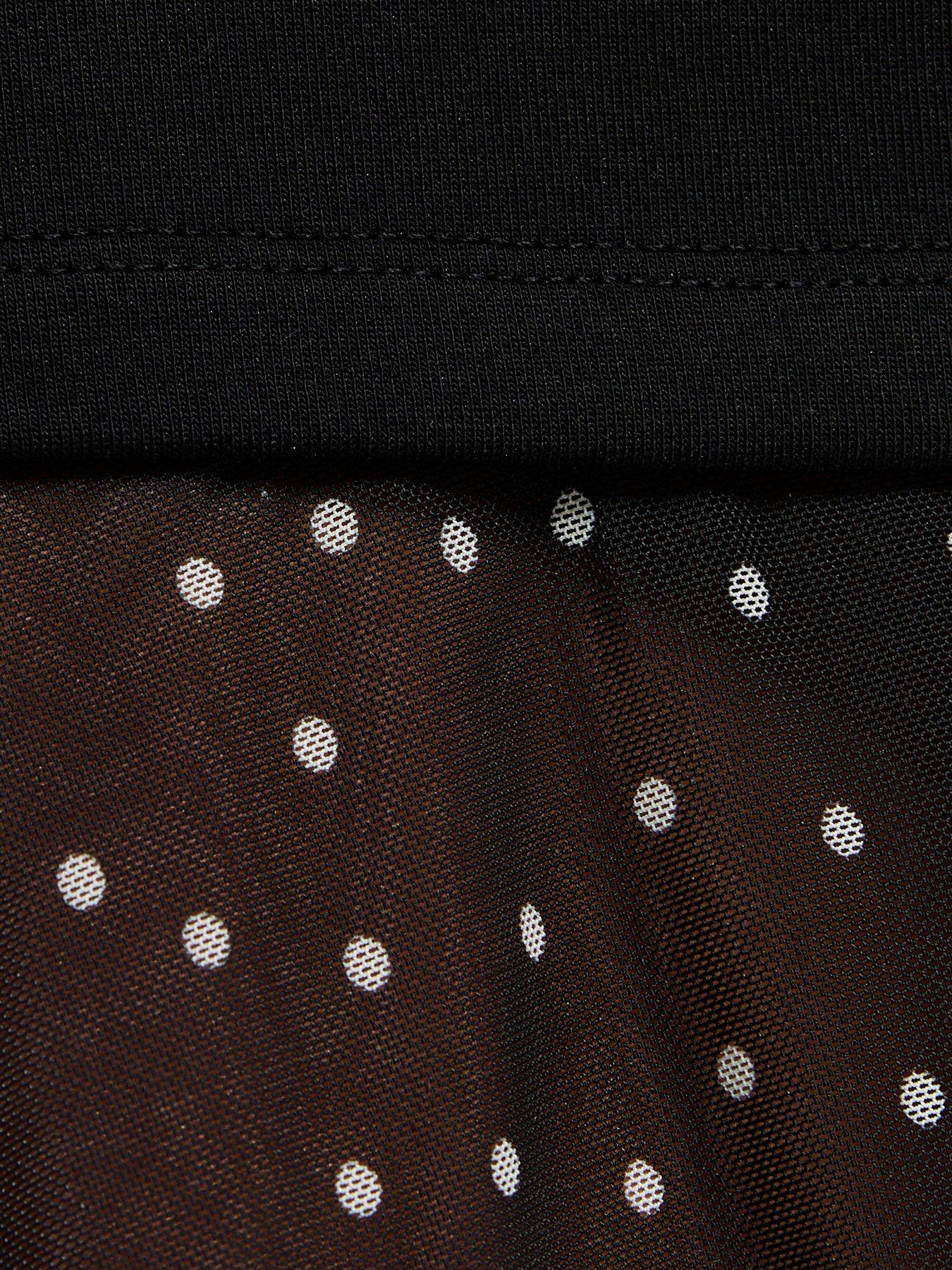 Image 6 of 6 of New Look Polka Dot Bandeau Midi Dress With Scarf - Black