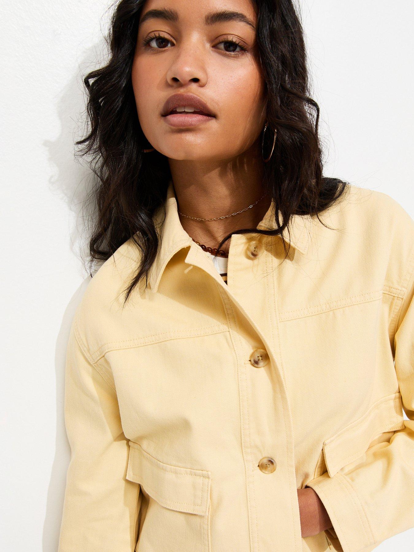 New Look Flap Pocket Cotton Shacket - Light Yellow | Very