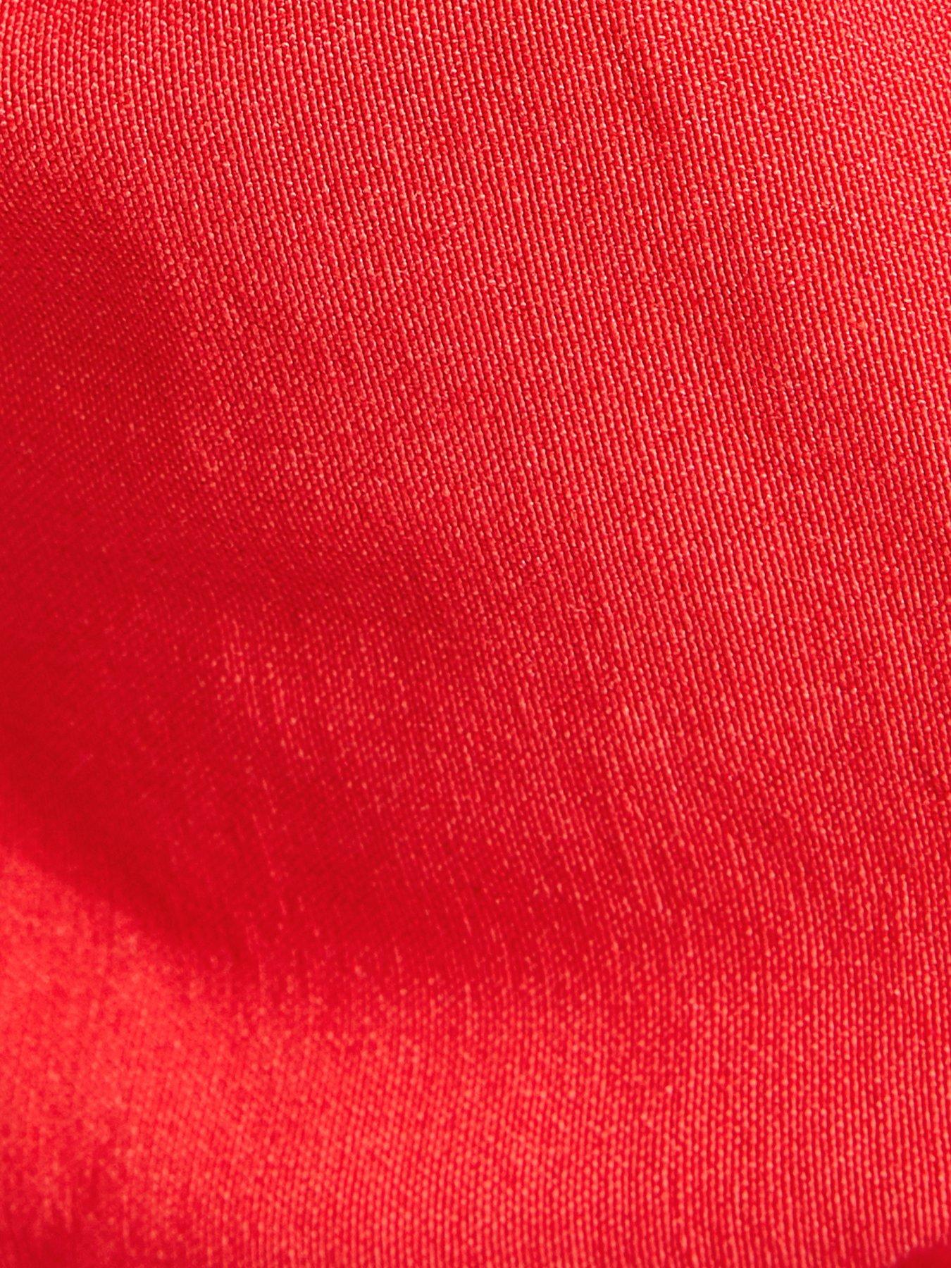 Image 5 of 5 of New Look Lace Trim Milkmaid Midi Dress - Dark Coral
