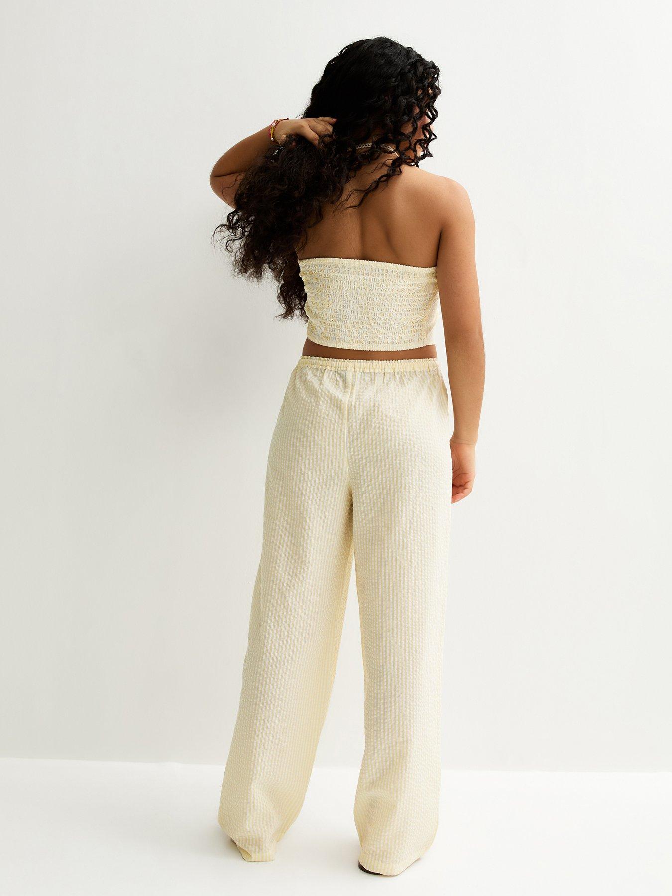 Image 2 of 5 of New Look 915 Girls Stripe Seersucker Trousers - Yellow
