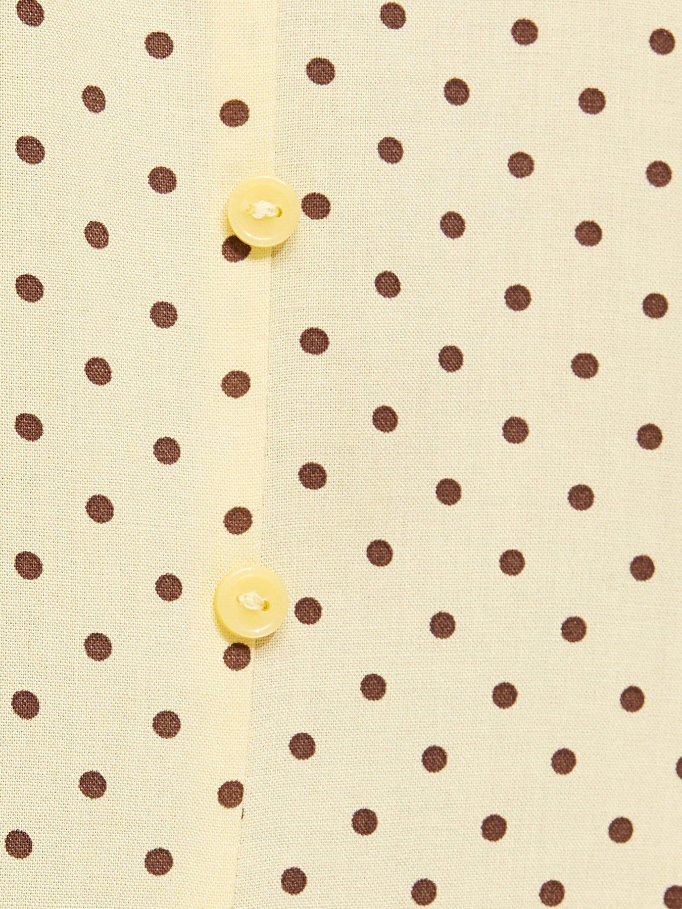 Image 5 of 5 of New Look Button Through Tea Midi Dress - Light Yellow