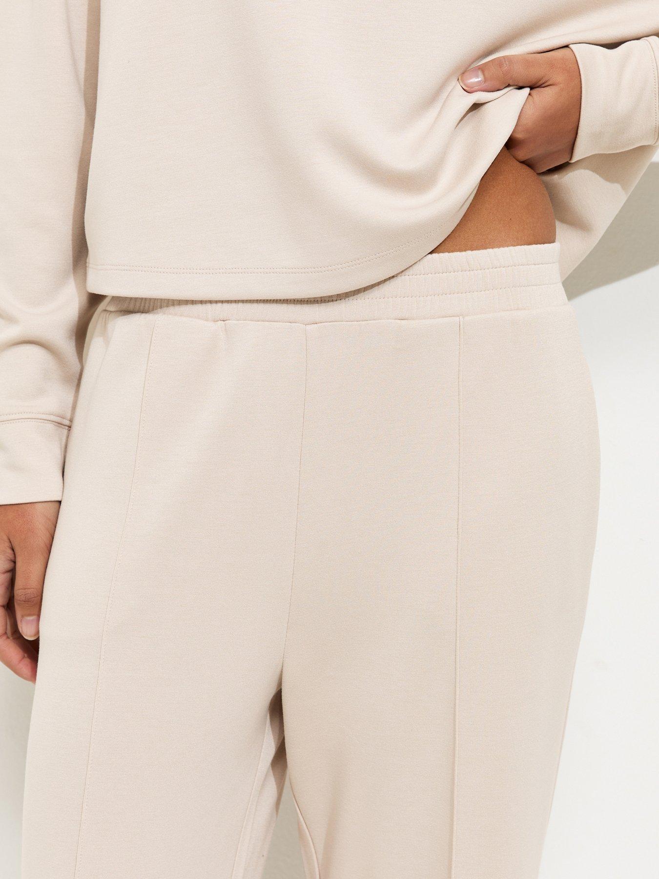 Image 4 of 5 of New Look Premium Stone Wide Leg Co-ord Joggers