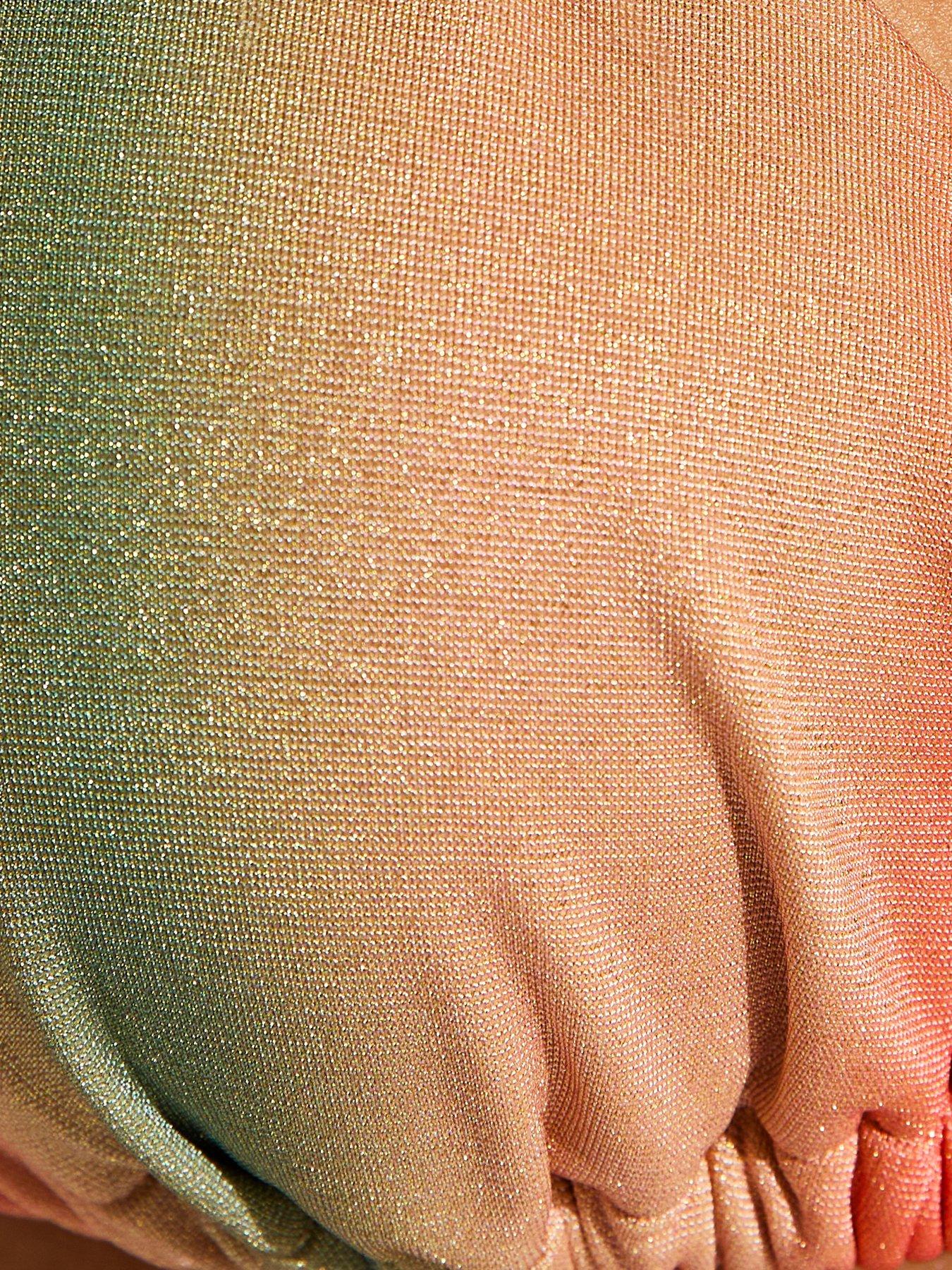 Image 6 of 6 of New Look Green Ombre Triangle Bikini Top