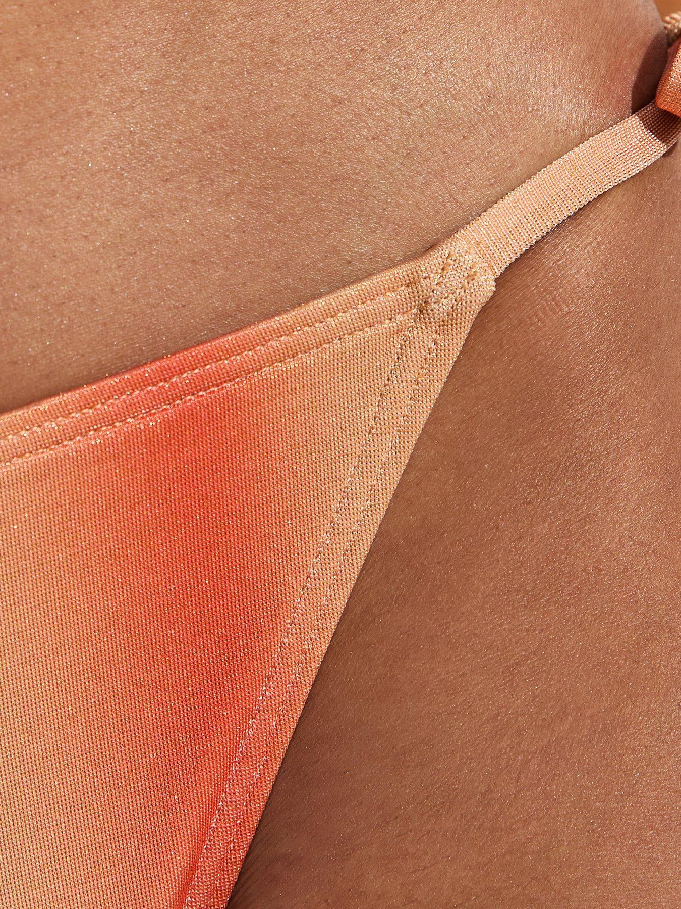 Image 6 of 6 of New Look Green Ombre Tie Side Bikini Bottoms