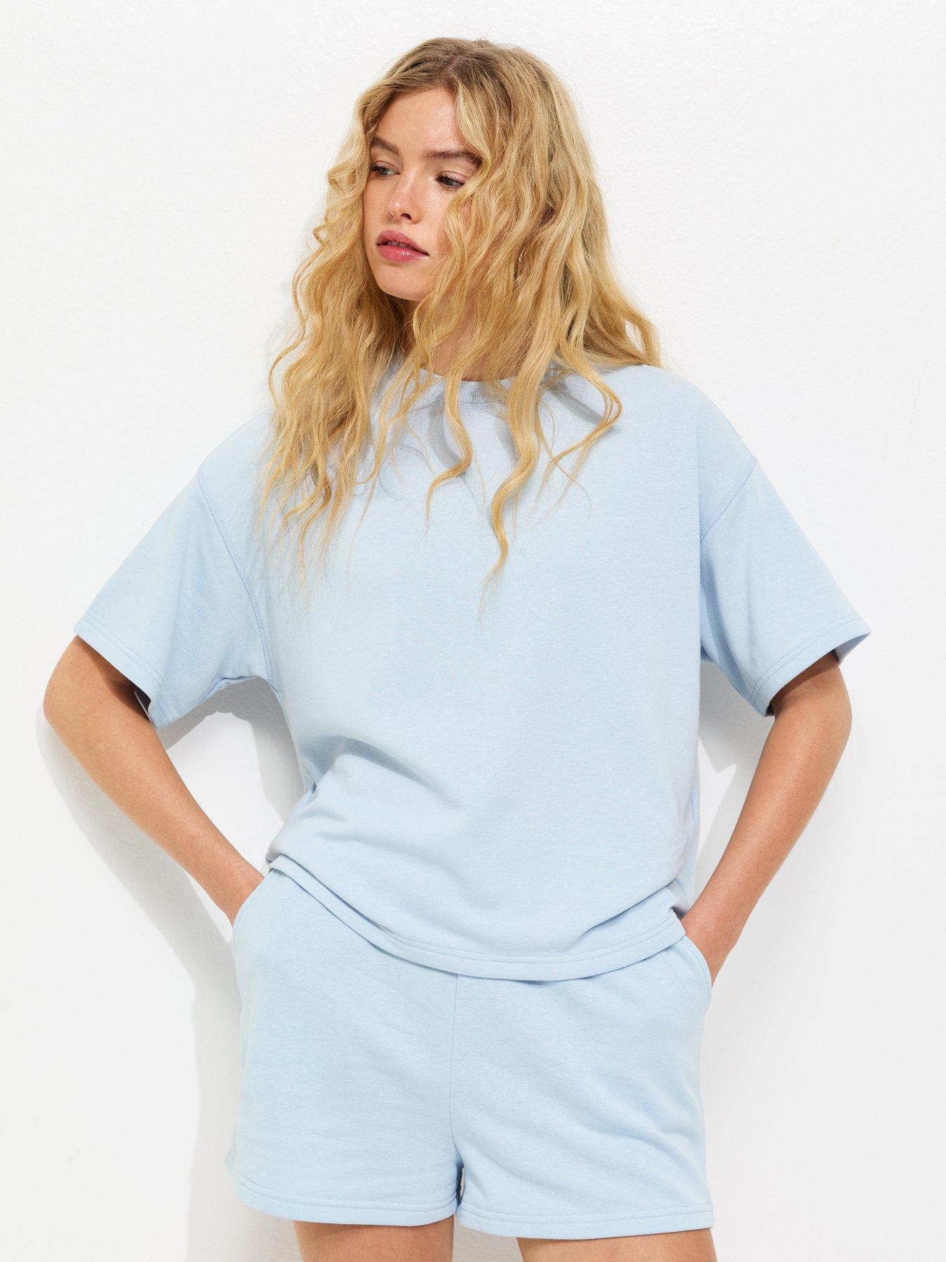 New Look Light Blue Boxy Co-ord Sweatshirt T-shirt