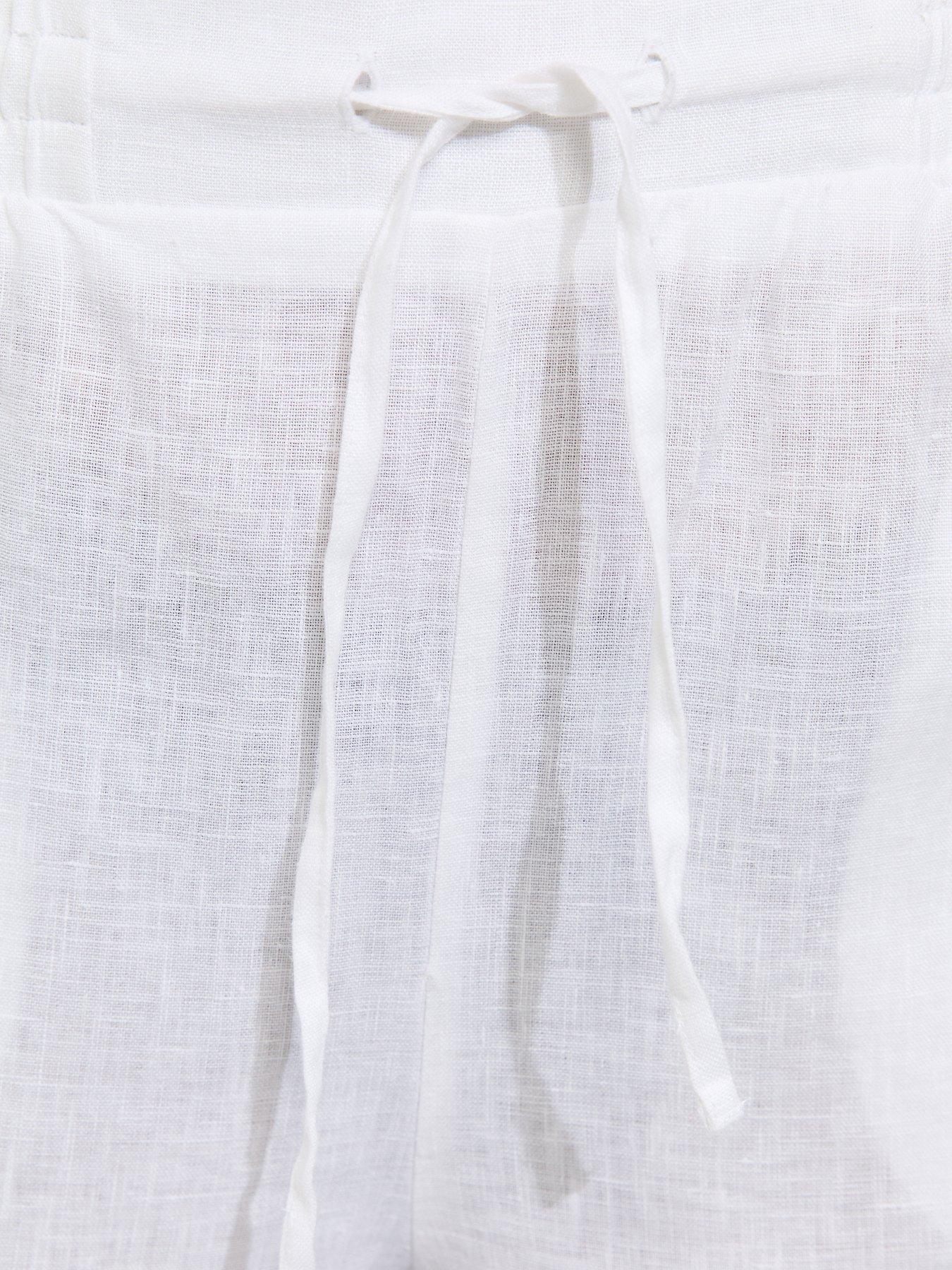 Image 5 of 5 of New Look 100% Linen Wide Leg Trousers - White