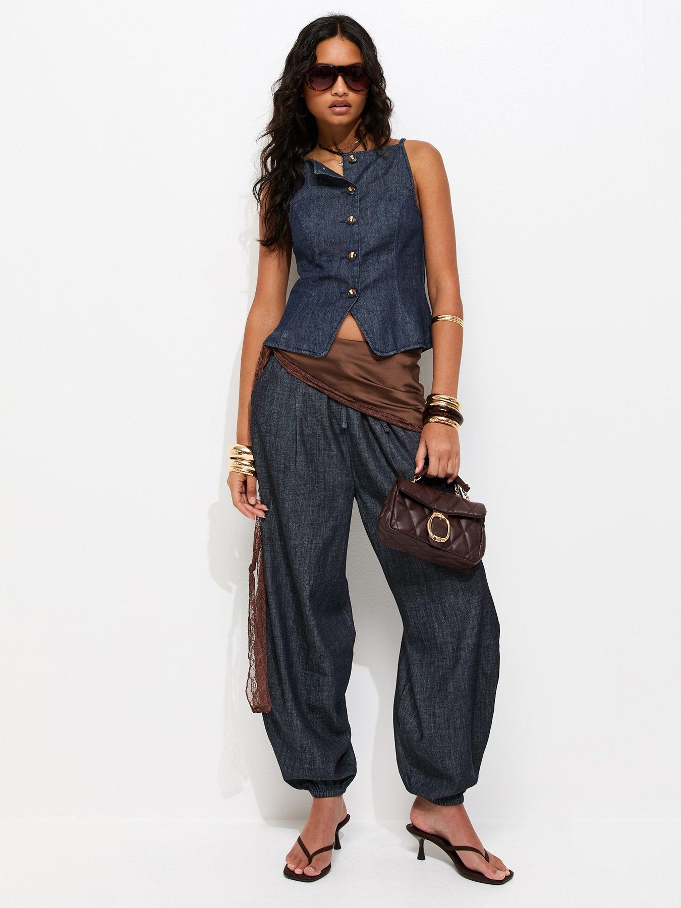 Image 3 of 6 of New Look Indigo Wash Square Neck Waistcoat