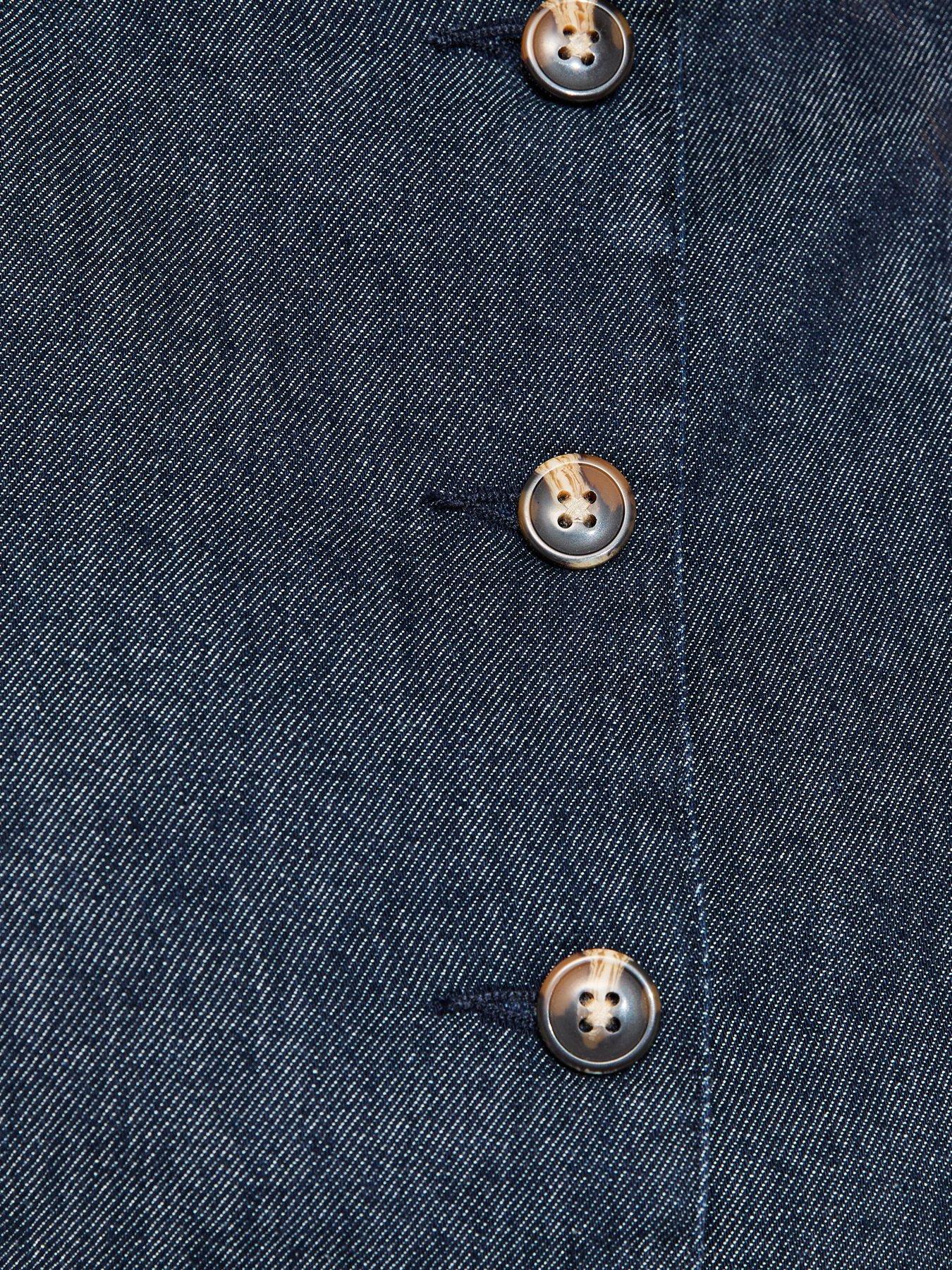 Image 6 of 6 of New Look Indigo Wash Square Neck Waistcoat