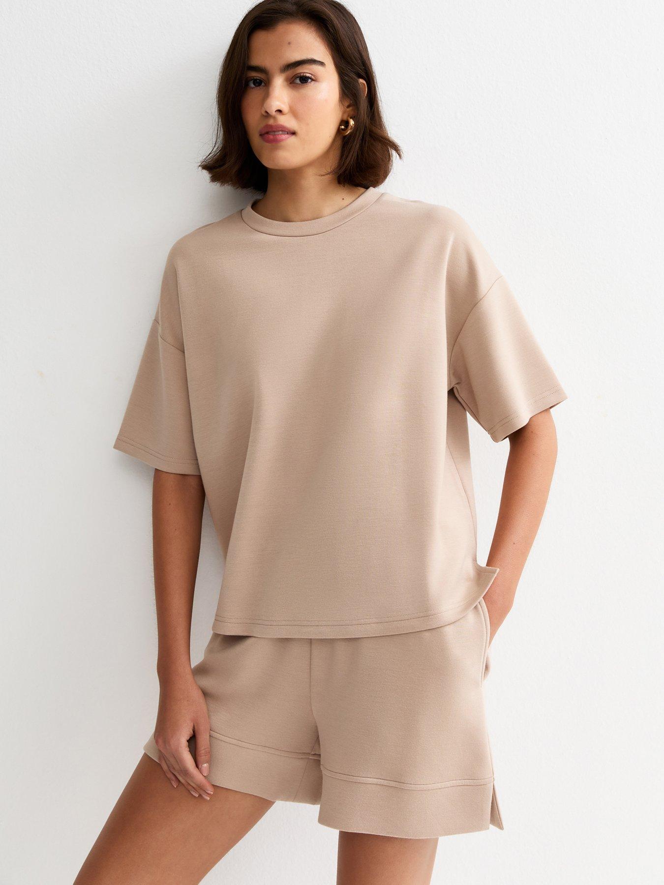 New Look Mink Premium Side Split Shorts