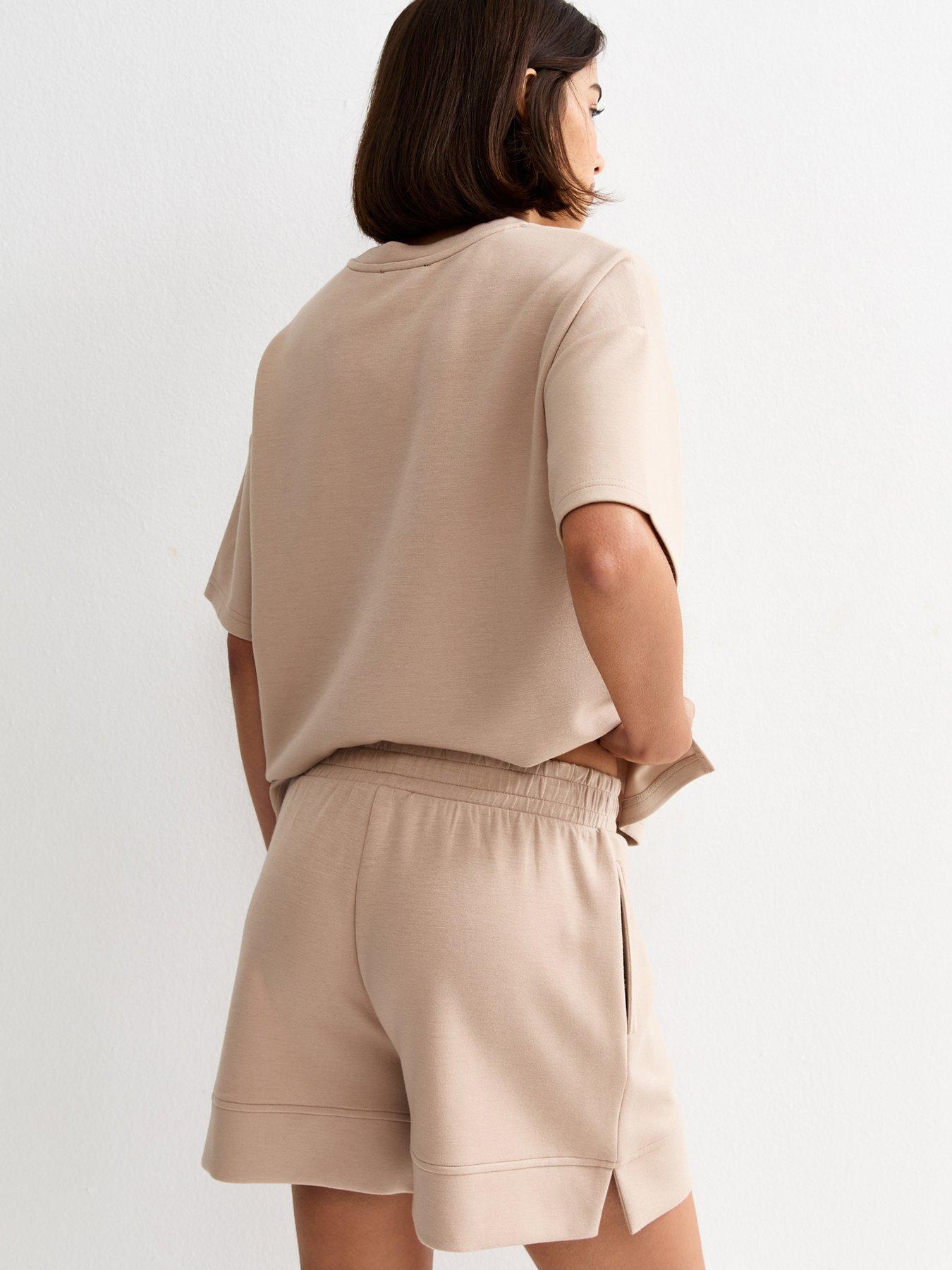 Image 2 of 5 of New Look Mink Premium Side Split Shorts