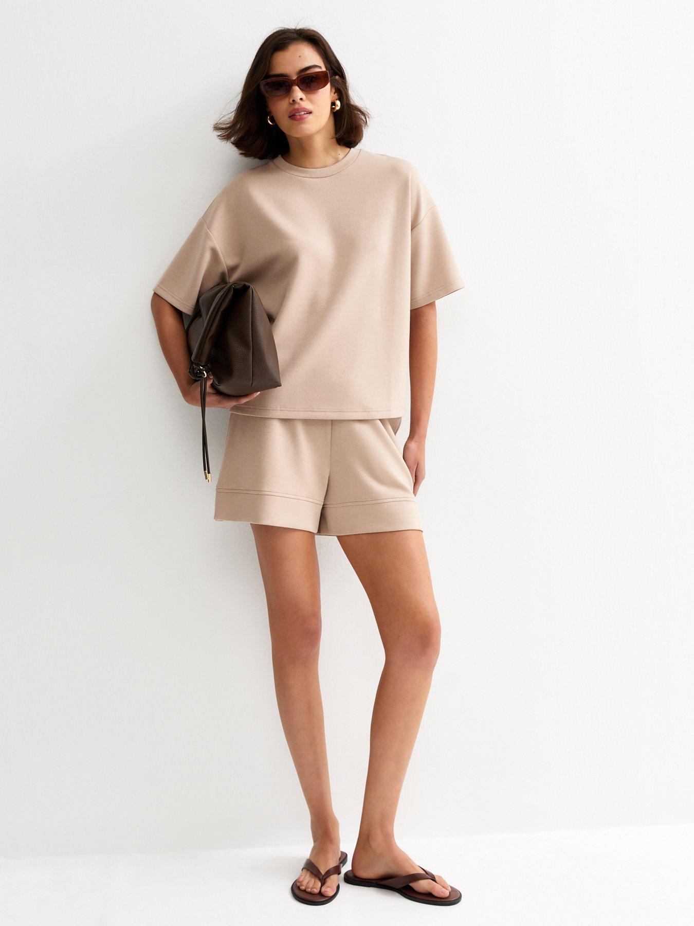 Image 3 of 5 of New Look Mink Premium Side Split Shorts