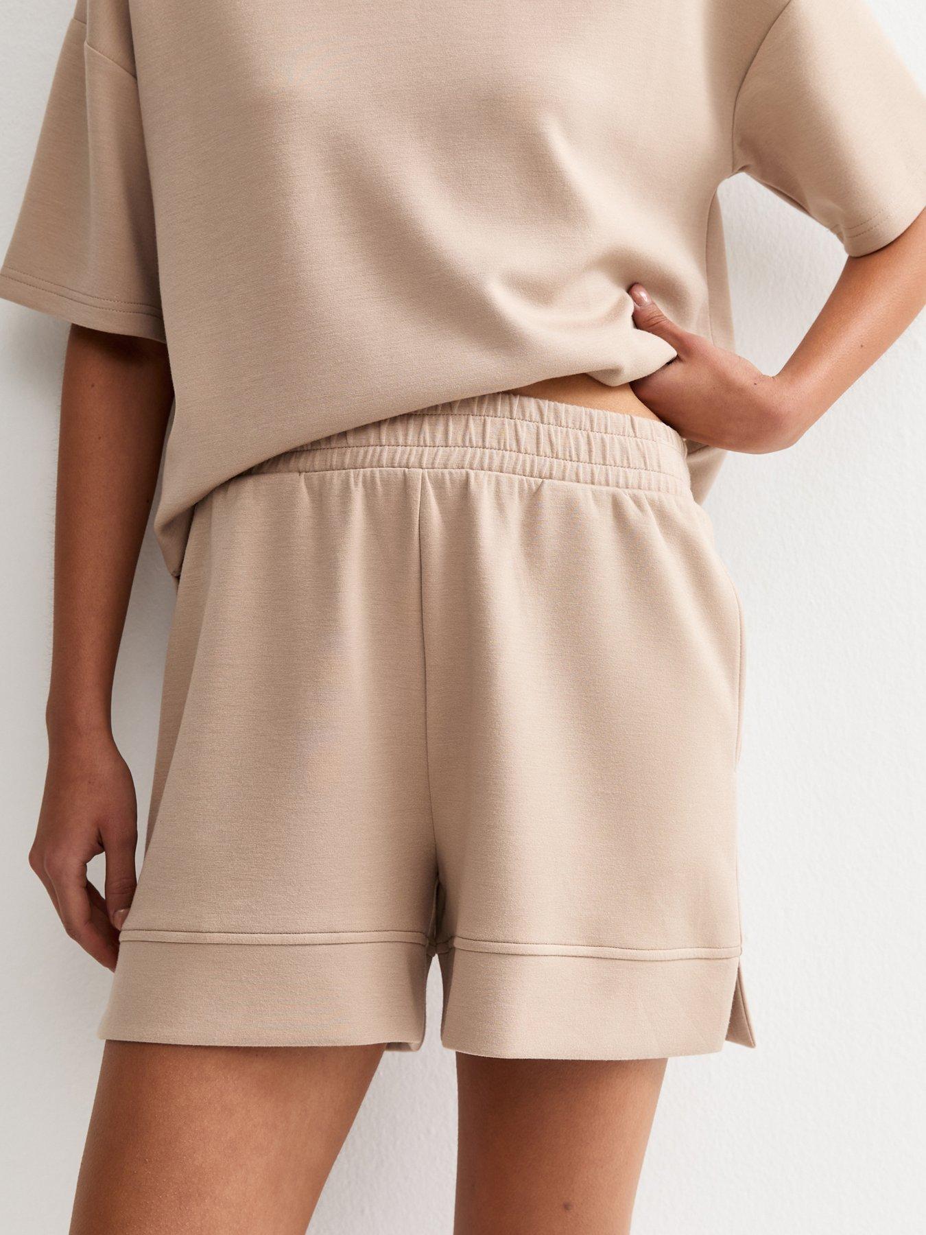 Image 4 of 5 of New Look Mink Premium Side Split Shorts