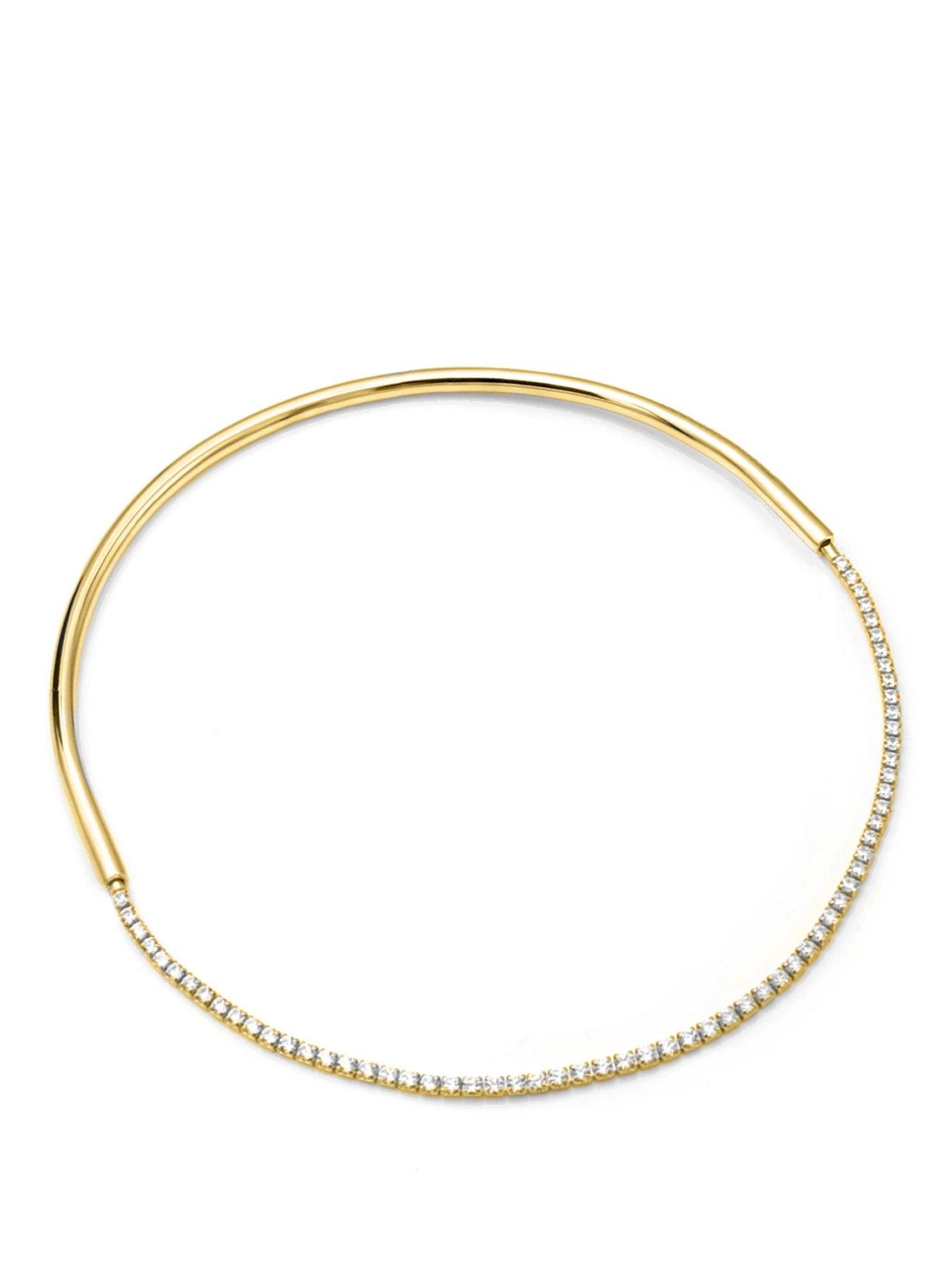 Say It With Detachable Tennis Choker Necklace - Yellow Gold